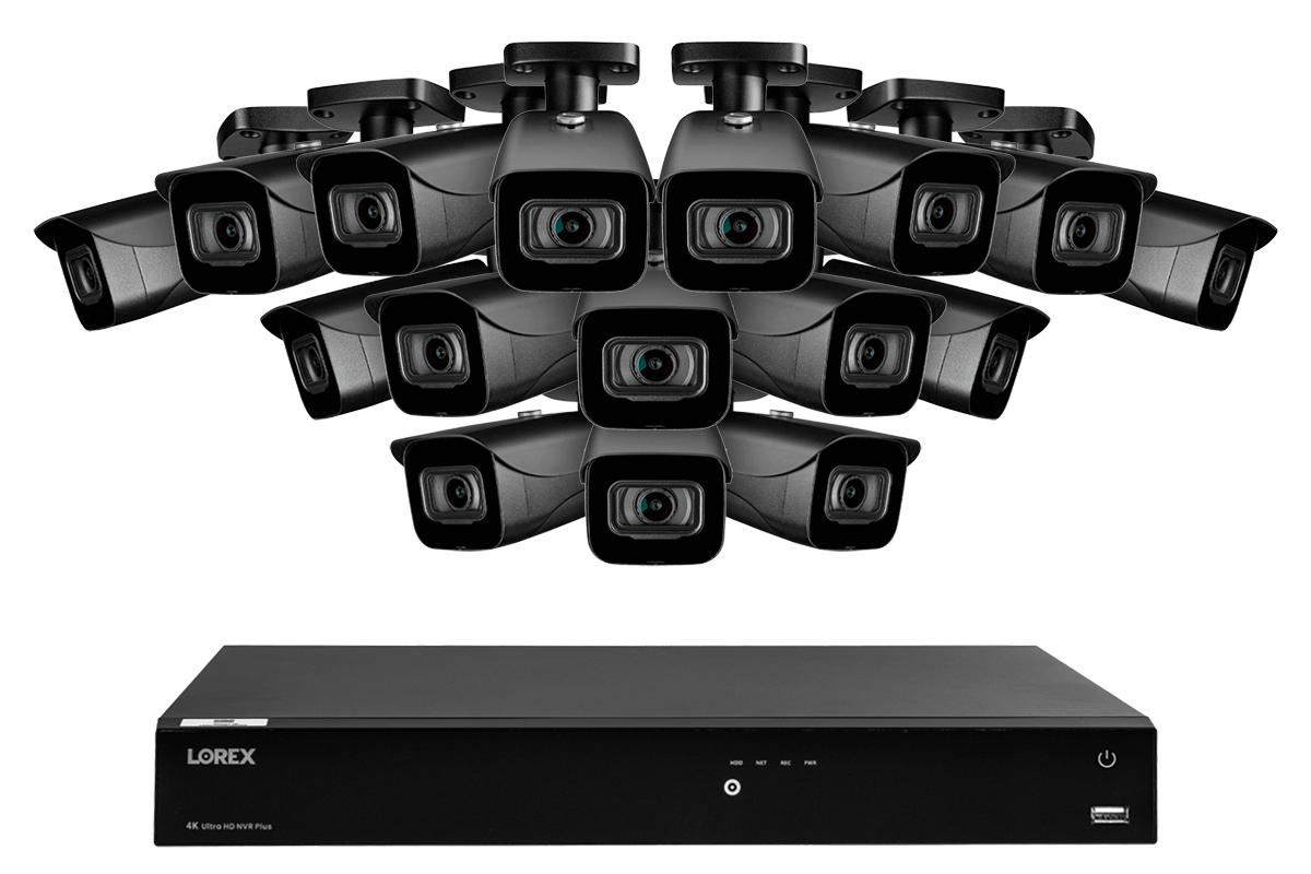 Lorex Fusion 4K 16-Channel Wired NVR Security System with 4TB HDD & IP Bullet Cameras - 24/7 Home & Business Surveillance Solution