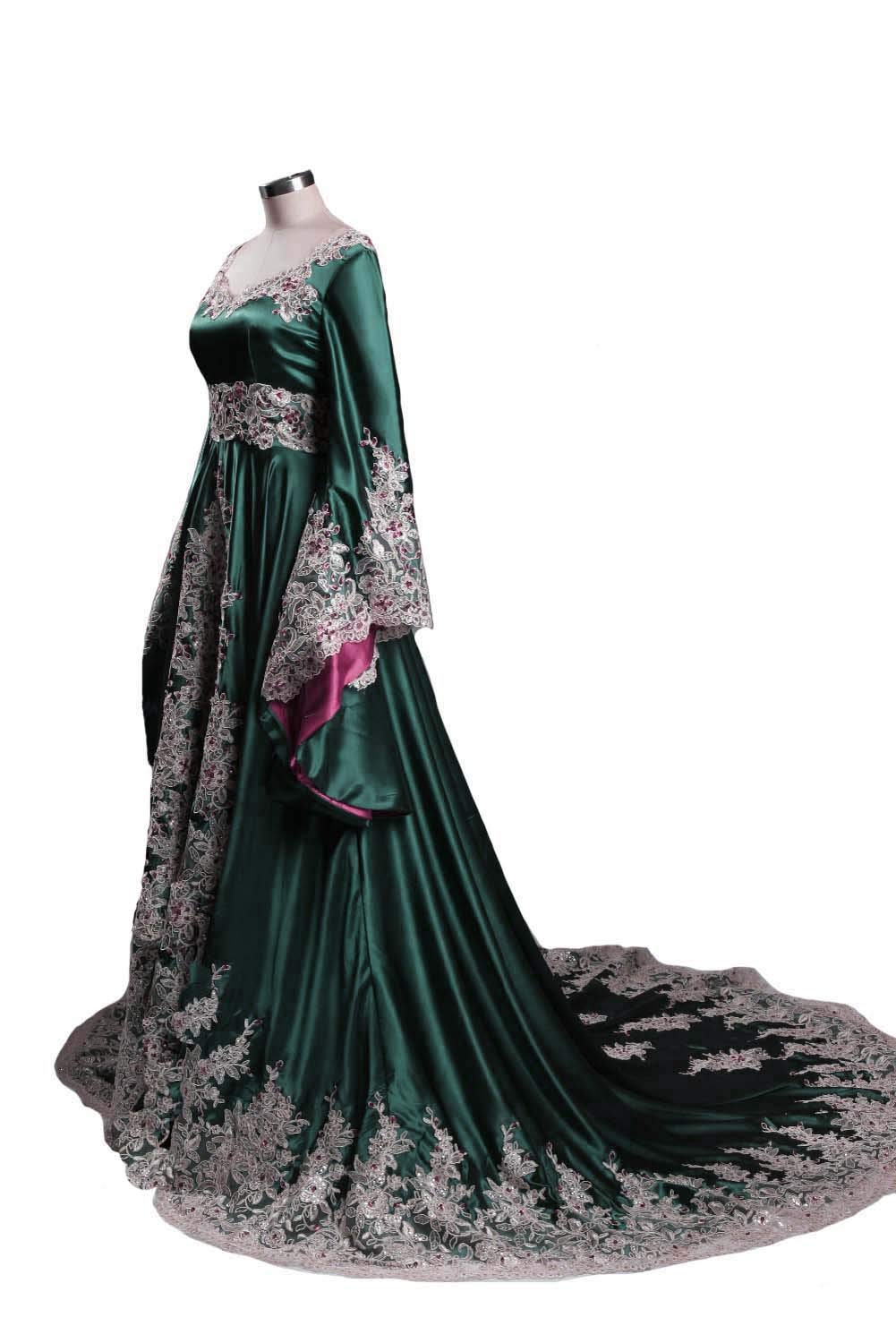 Lemai Vintage Long Sleeve Formal Evening Gown | A-Line Women's Gothic Dress for Prom, Wedding & Special Occasions