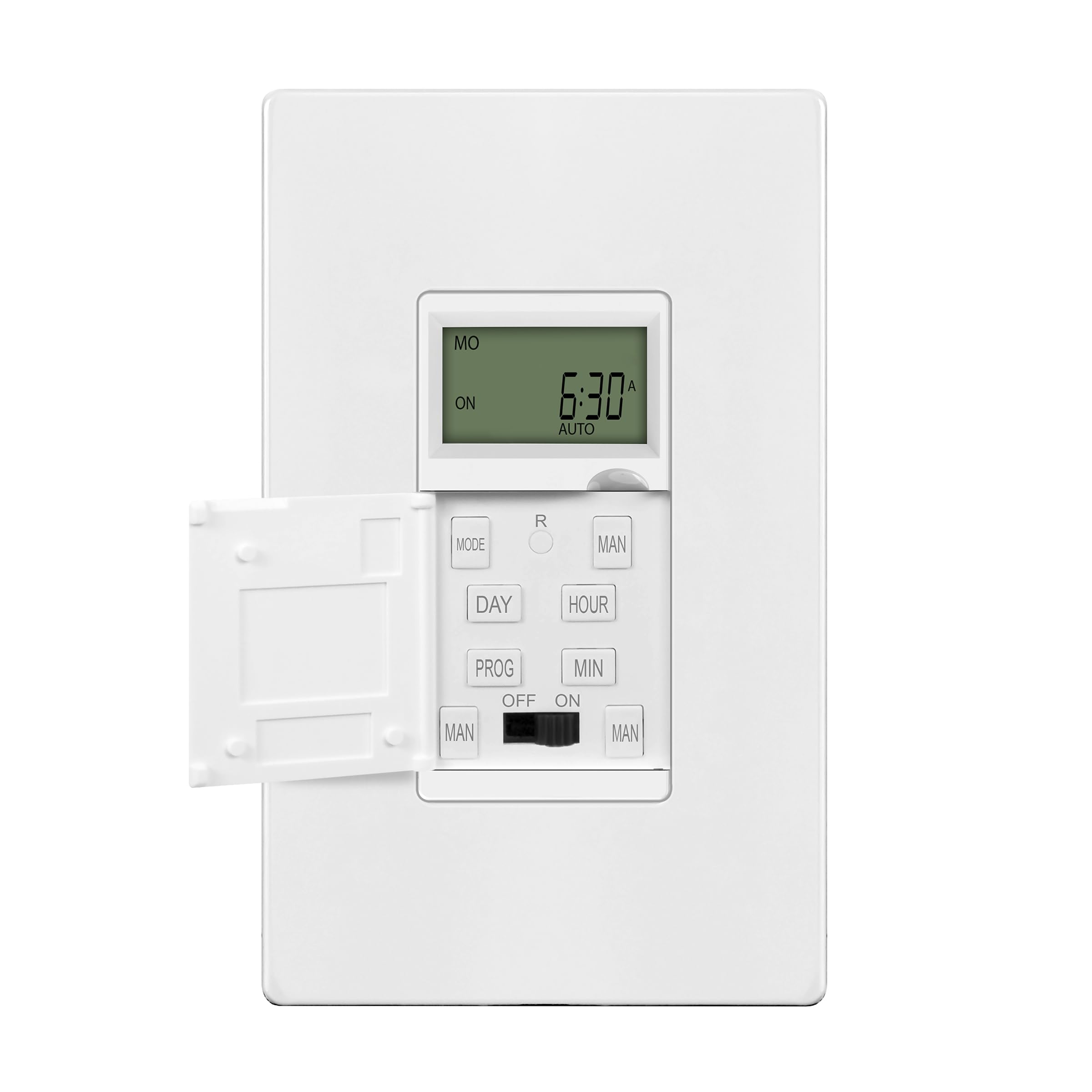 ENERLITES 7-Day Programmable Digital Timer Switch for Lights, Fans & Motors - 18 ON/OFF Settings, No Neutral Wire Required, UL & cUL Listed (HET01-C-J-WWP, White) - Perfect for Home Automation, Energy Savings & Vacation Lighting Control