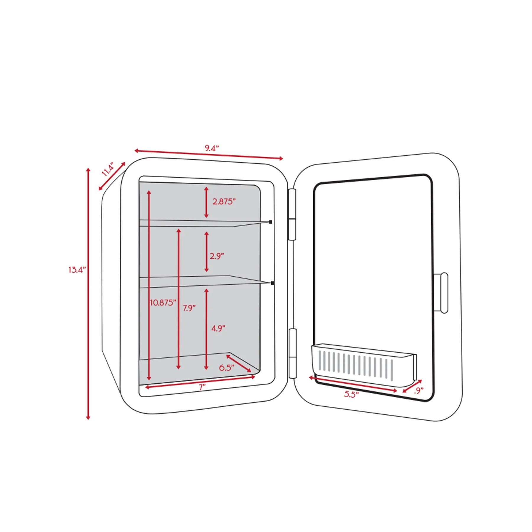 Cooluli Infinity 10L Mini Cosmetic Fridge - Portable Skincare Fridge for Makeup, Perfume & Beauty Products - Perfect for Bedroom, Office & Travel Use