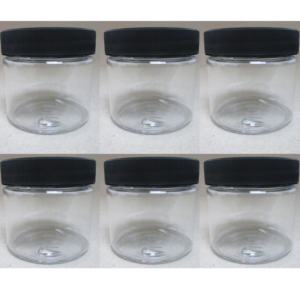 6-Pack 2 oz Clear PET Plastic Empty Cosmetic Jars with Lids - Travel-Friendly Containers for Creams, Makeup, Salves & DIY Skincare (Perfect for Travel, Home Use & Small Business Packaging)