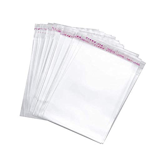 100 Pcs Self Adhesive Resealable Transparent 5x6 Inches BOPP Plastic Bags for Packaging - Food Storage, Organizing Small Items & Shipping Protection