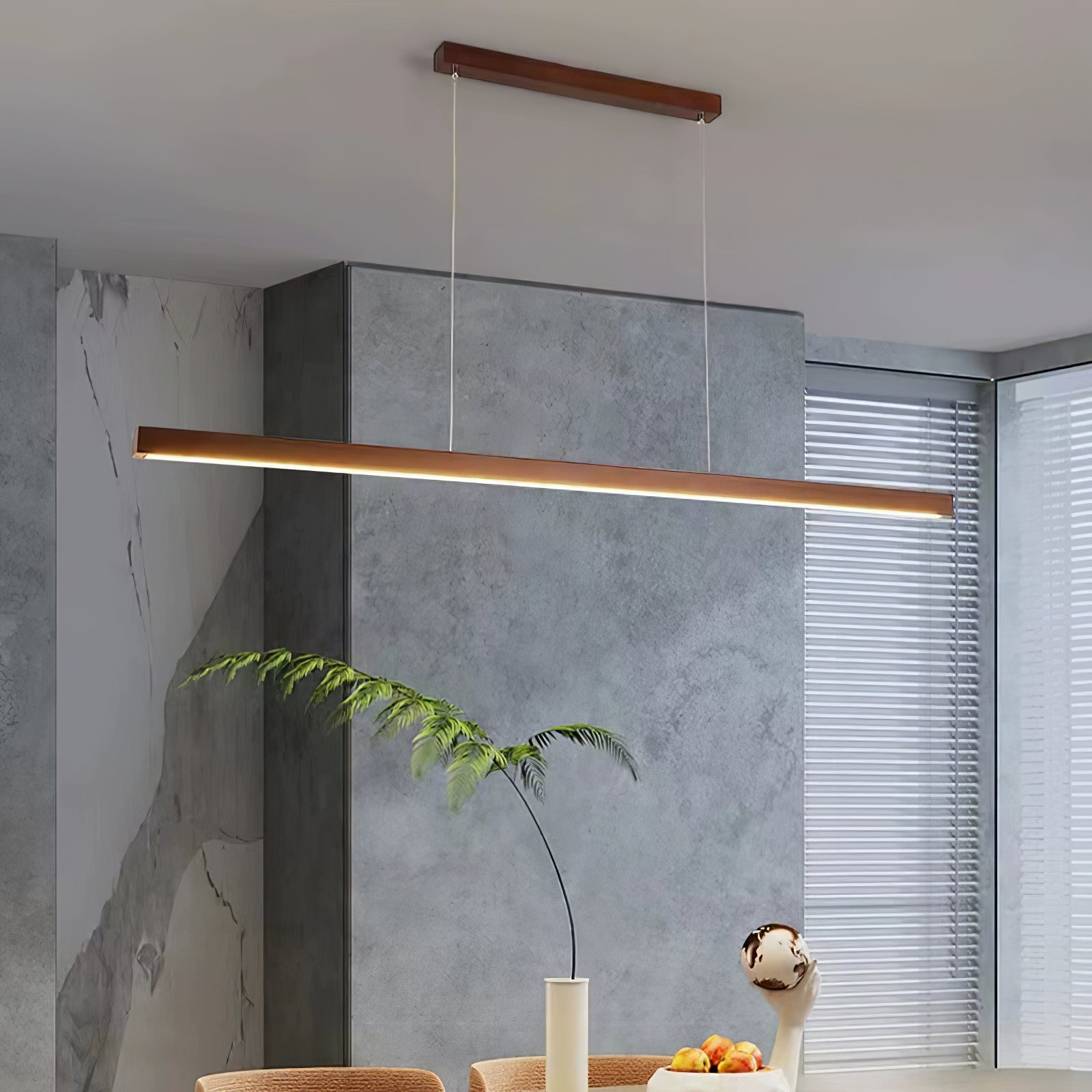 Linear Horizon Pendant Light - Modern Minimalist Ceiling Lighting Fixture for Dining Room, Kitchen Island & Bedroom Decor