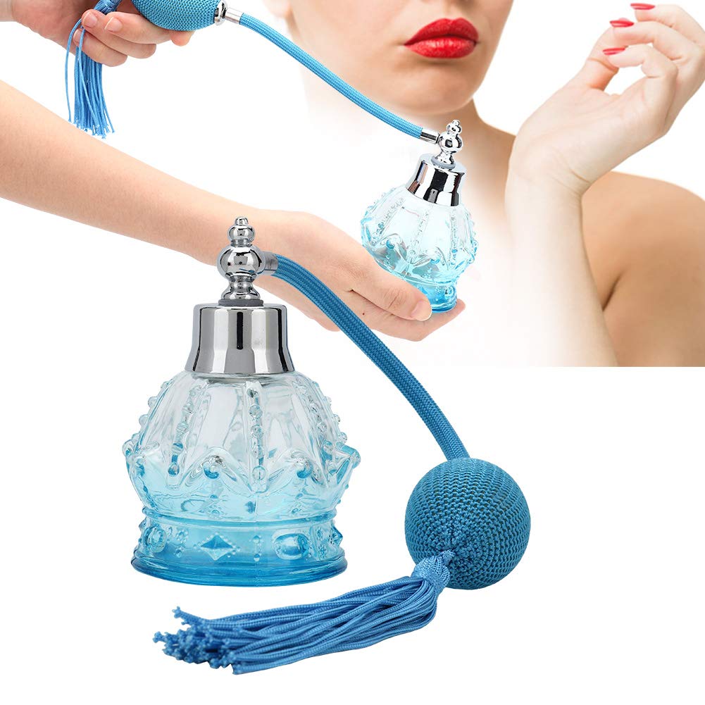 80ml Refillable Perfume Atomizer Spray Bottle - Crystal Glass Travel Perfume Bottle with Long Tassel (Light Black) | Portable Fragrance Dispenser for Women & Men, Perfect for Travel, Gym, Office & Everyday Use