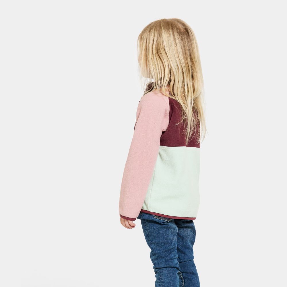 Didriksons Monte Half Button Kids Fleece Jacket - Soft & Warm Pale Mint Green Outerwear for Boys & Girls | Perfect for School, Playground & Outdoor Adventures