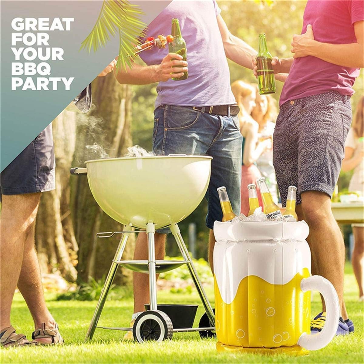 Large Thickened PVC Inflatable Beer Ice Bucket - Outdoor Party Cooler for Drinks, Pool & Beach Accessories - Perfect for Summer BBQs, Bar Gatherings & Home Entertaining