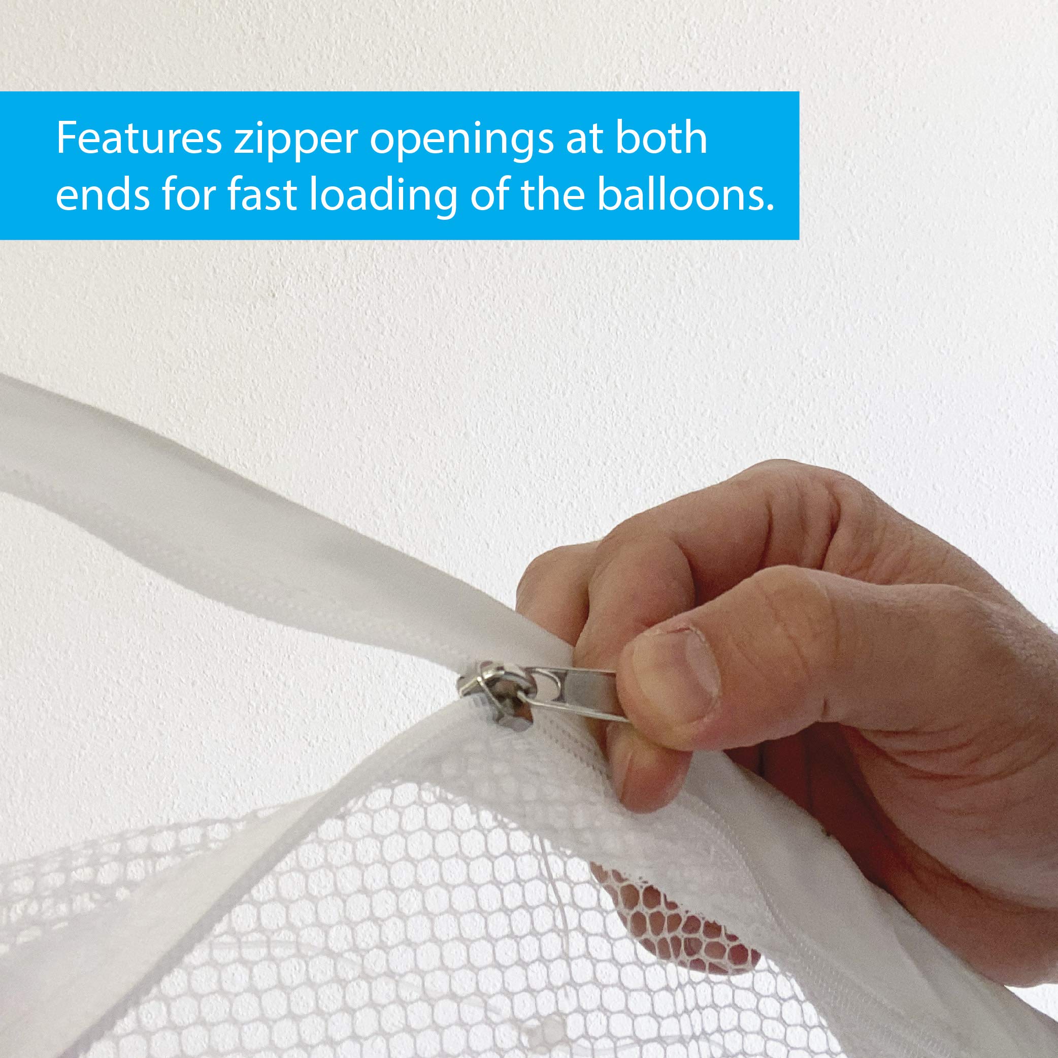 Qualatex Boss500 Balloon Drop Net - 15' x 4.5' for Party Decorations, Wedding Confetti, Birthday Celebrations & Special Events