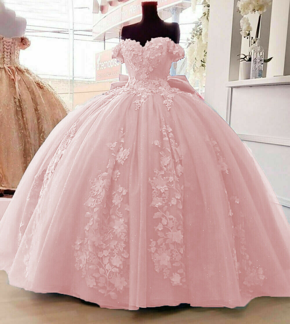 2025 Pink Quinceanera Dresses - Elegant Off Shoulder Sweet 16 Ball Gowns with Applique Details | Perfect for Quinceañera, Prom, Birthday Parties & Formal Events