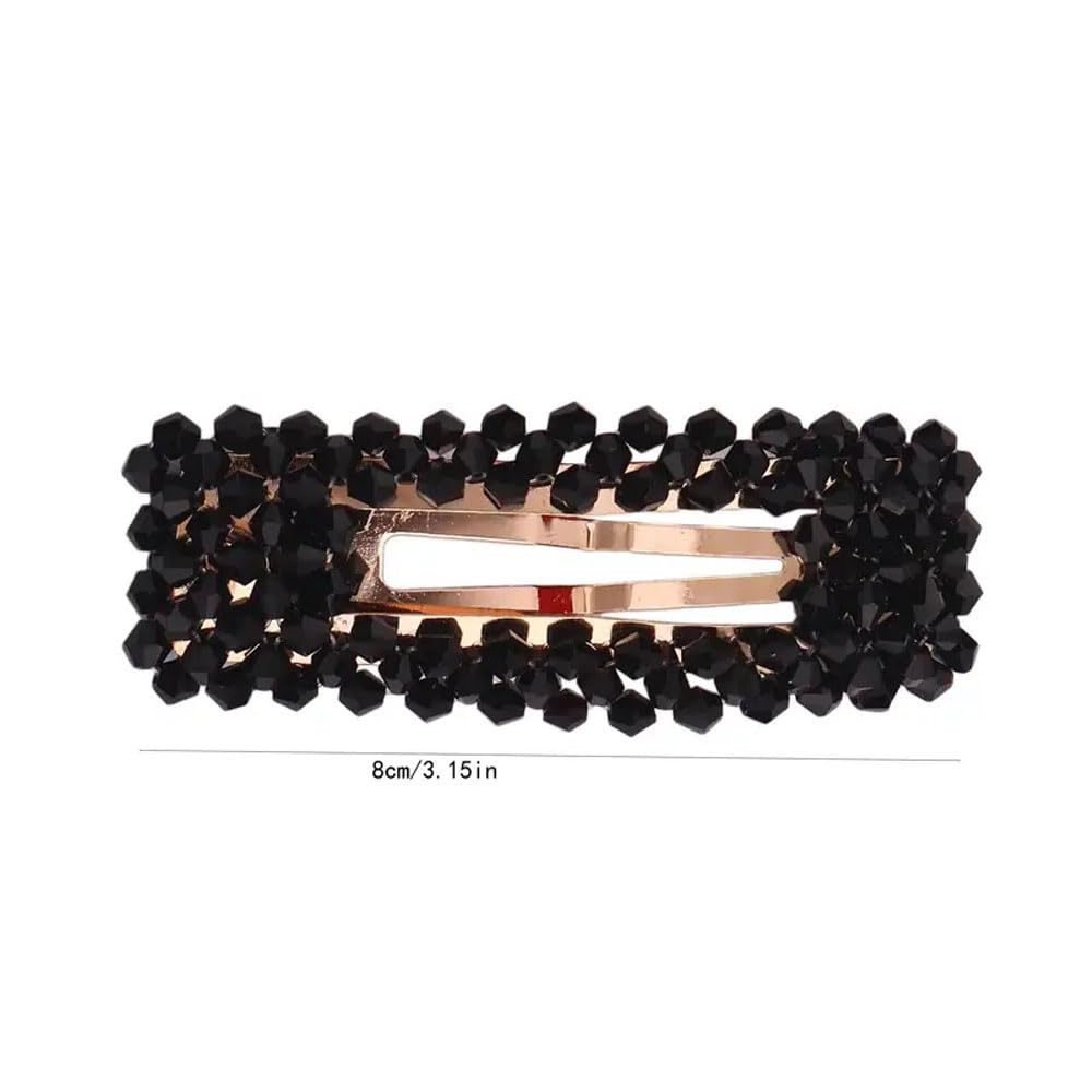 Ashkash 2Pcs Stylish Beaded Hair Clips for Women, Brides & Teens - Snap-On Design for Easy Hair Styling | Perfect for Weddings, Parties & Everyday Wear