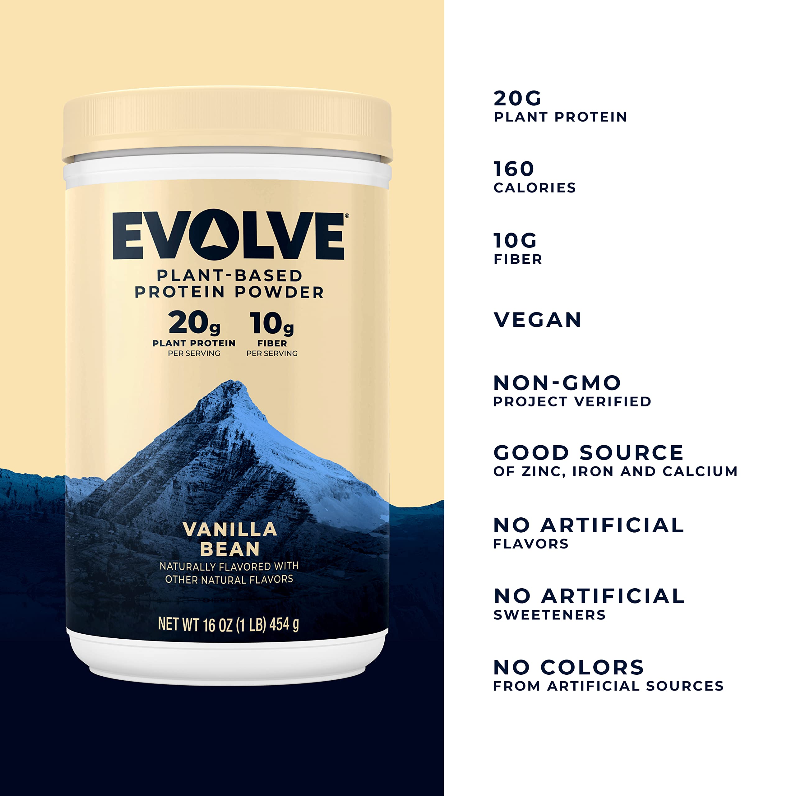 Evolve Vanilla Protein Powder - 20g Protein per Serving, 1 Pound - Ideal for Post-Workout Recovery & Muscle Building | Perfect for Smoothies, Shakes & Healthy Snacks