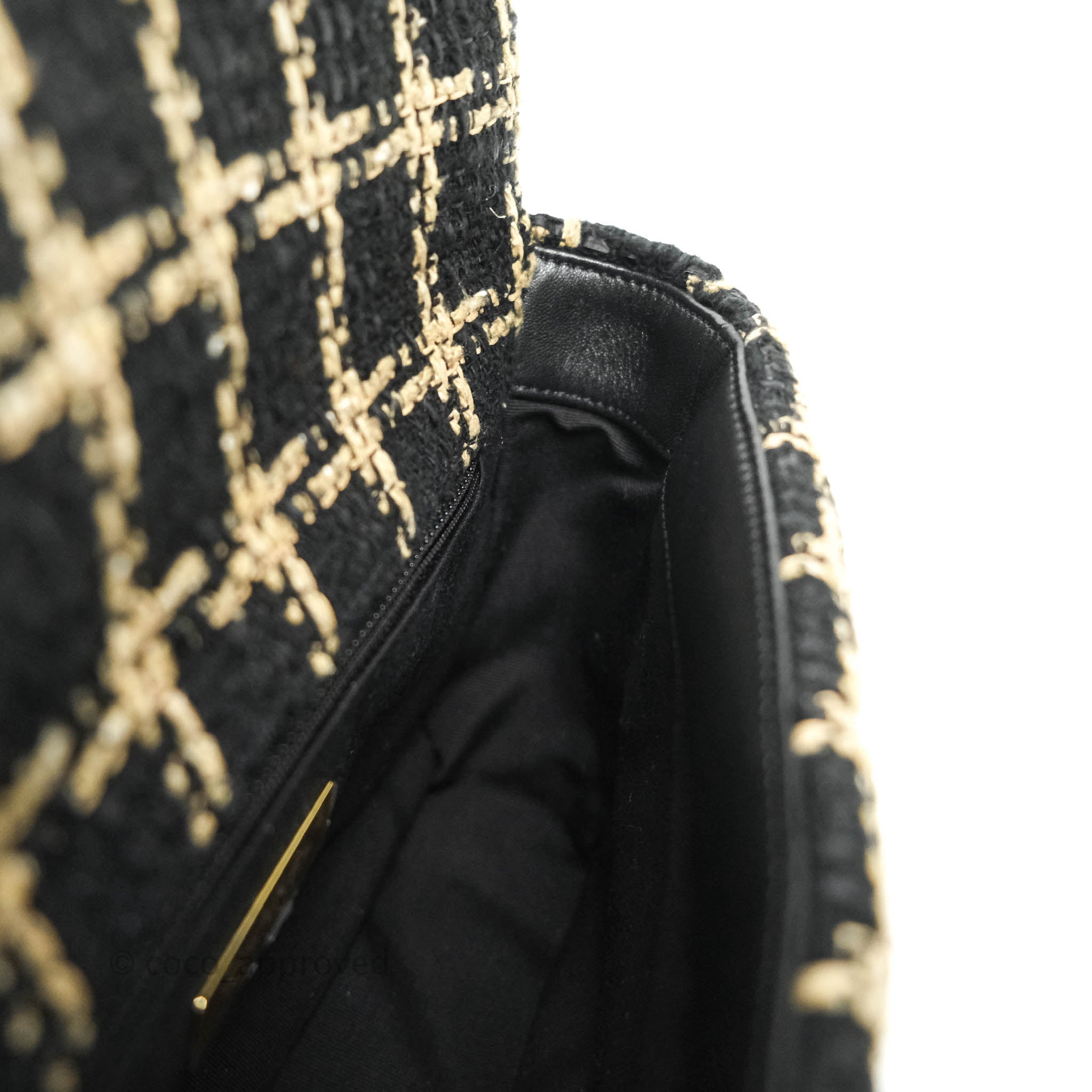 Chanel 19 Small Tweed Handbag in Black & Gold with Mixed Hardware - Luxury Crossbody Bag for Women, Perfect for Evening Events & Date Nights