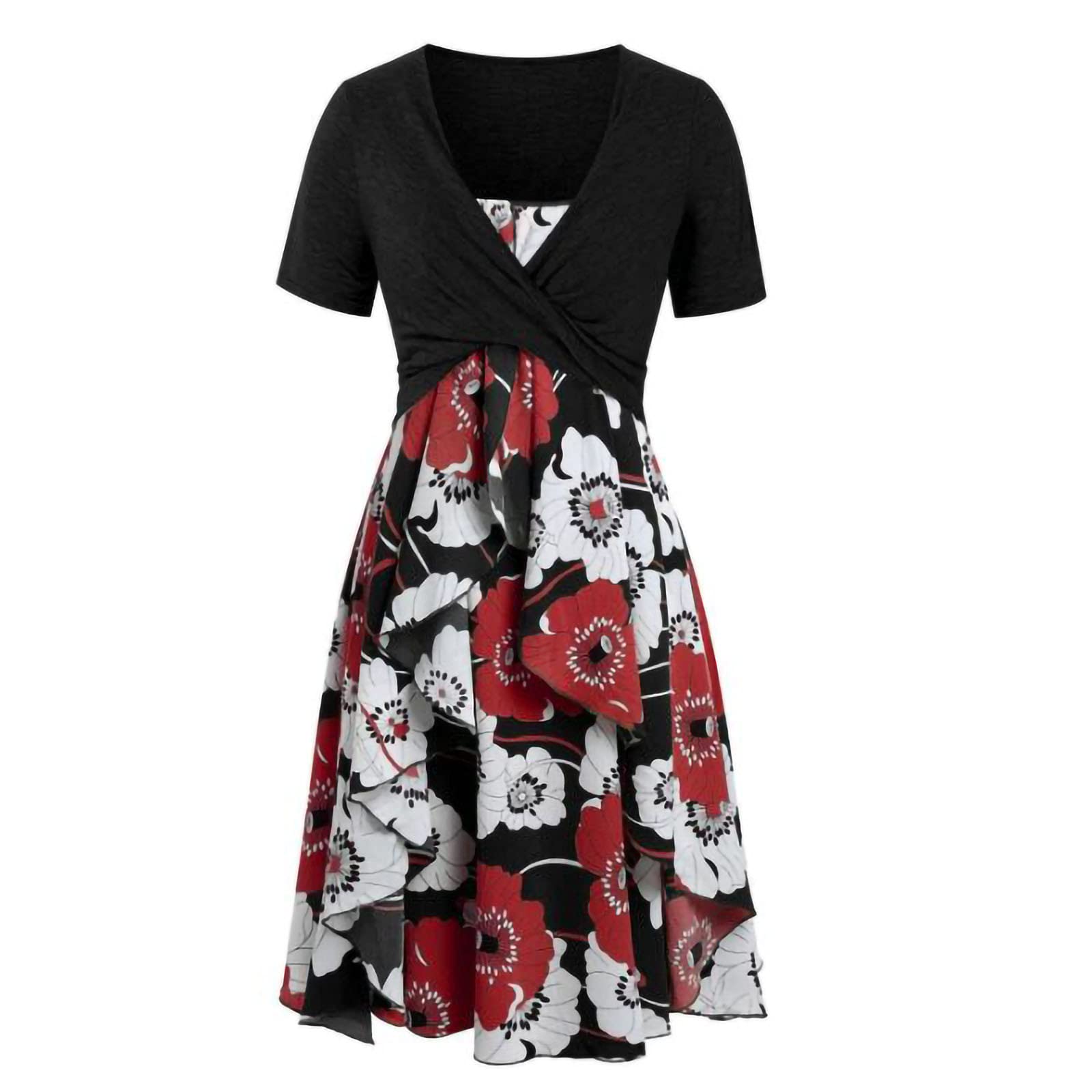 Women's Floral Summer Dresses - Hawaiian Beach Sundress with Pockets, Casual Sleeveless Maxi Dress for Vacation, Pool Party & Tropical Getaway | 2022 Fashion Trend