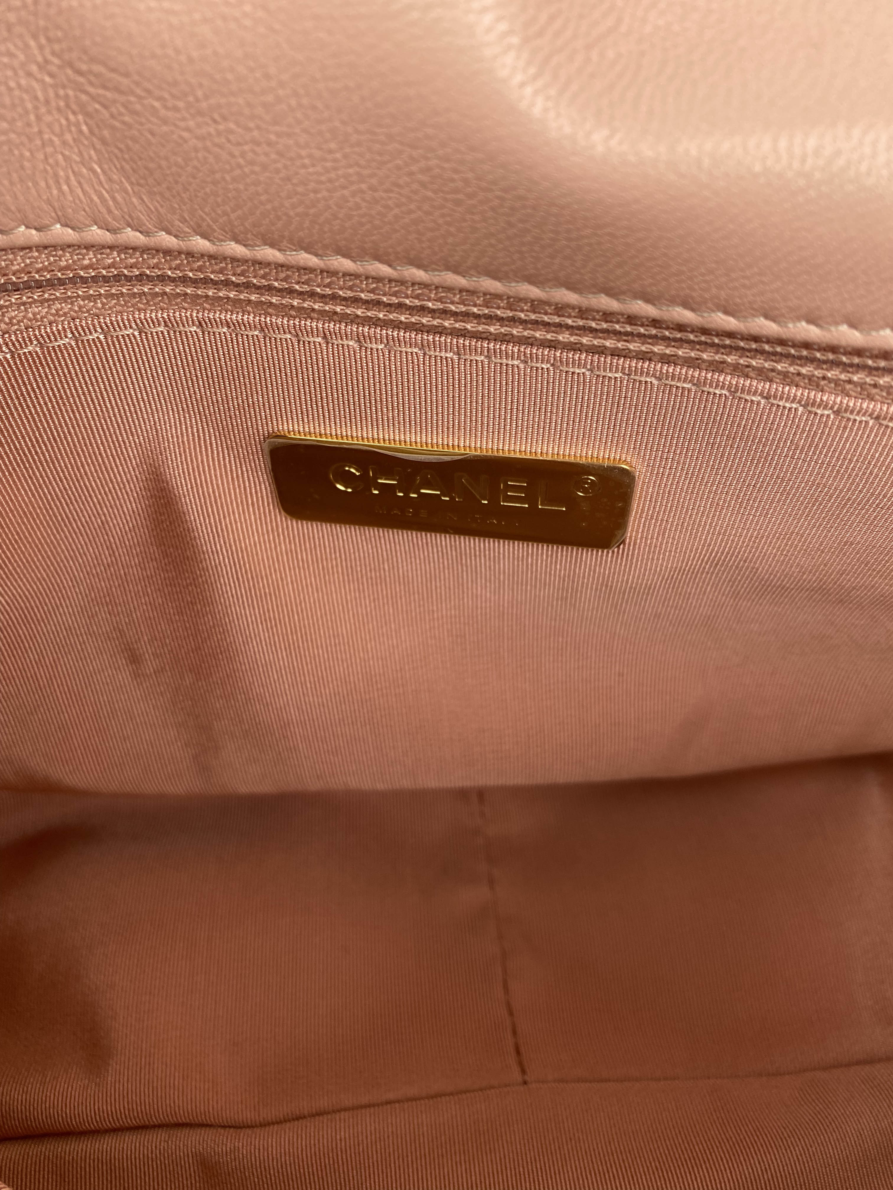 Chanel Blush Pink Small C19 Bag - Luxury Quilted Leather Crossbody Handbag for Women | Perfect for Date Night, Parties & Special Occasions
