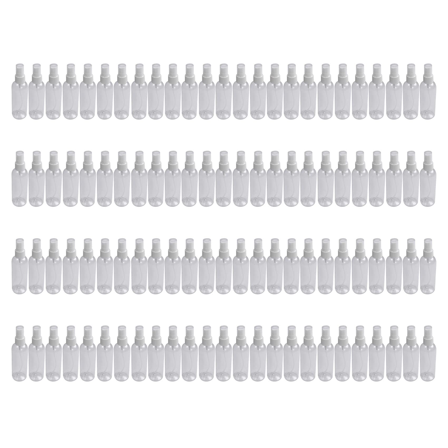 ZAYRAY 100pcs 100ml Clear Plastic Perfume Atomizer Bottles - Mini Refillable Travel Spray Set for Fragrance, Essential Oils & Cosmetics - Perfect for Travel, Gym, Purse & Home Use