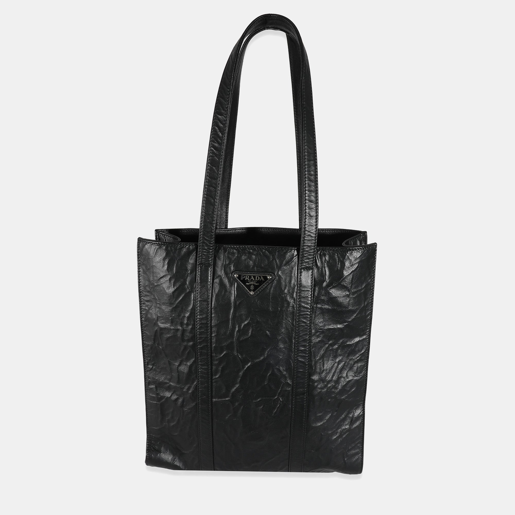 Vintage Black Nappa Leather Small Tote Bag for Women - Stylish Handbag for Work, Travel & Everyday Use