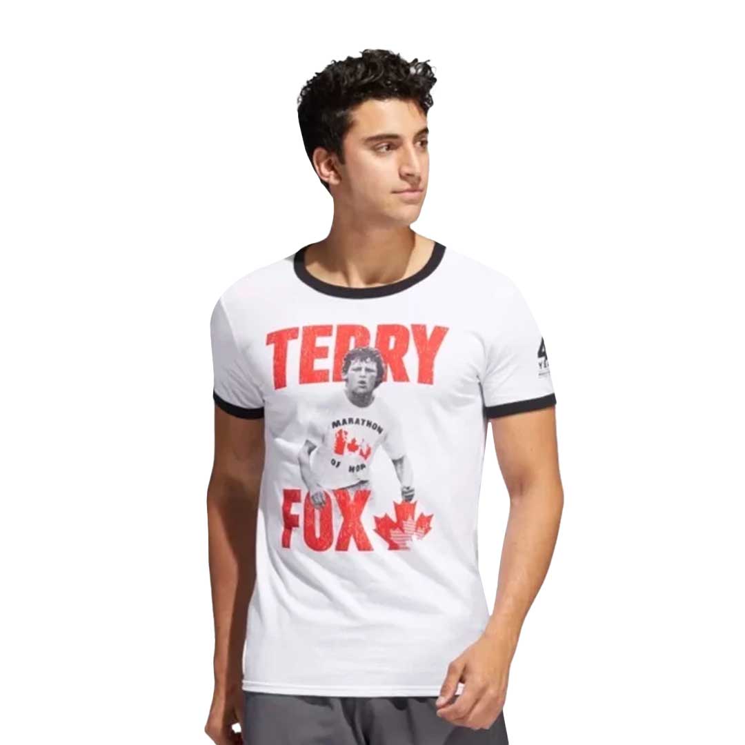 **Adidas Men's Terry Fox Short Sleeve T-Shirt (CM6195) - Breathable Cotton Tee for Running, Gym & Casual Wear**