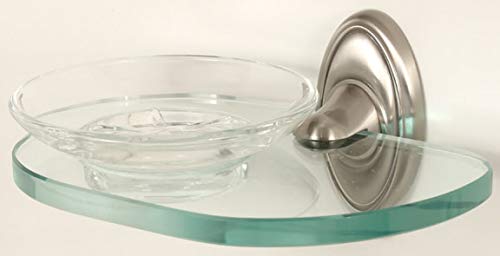 Classic Traditional Soap Dish 6-5/8 Inch Satin Nickel Finish - A8030-SN | Bathroom Countertop & Shower Organizer for Bar Soap