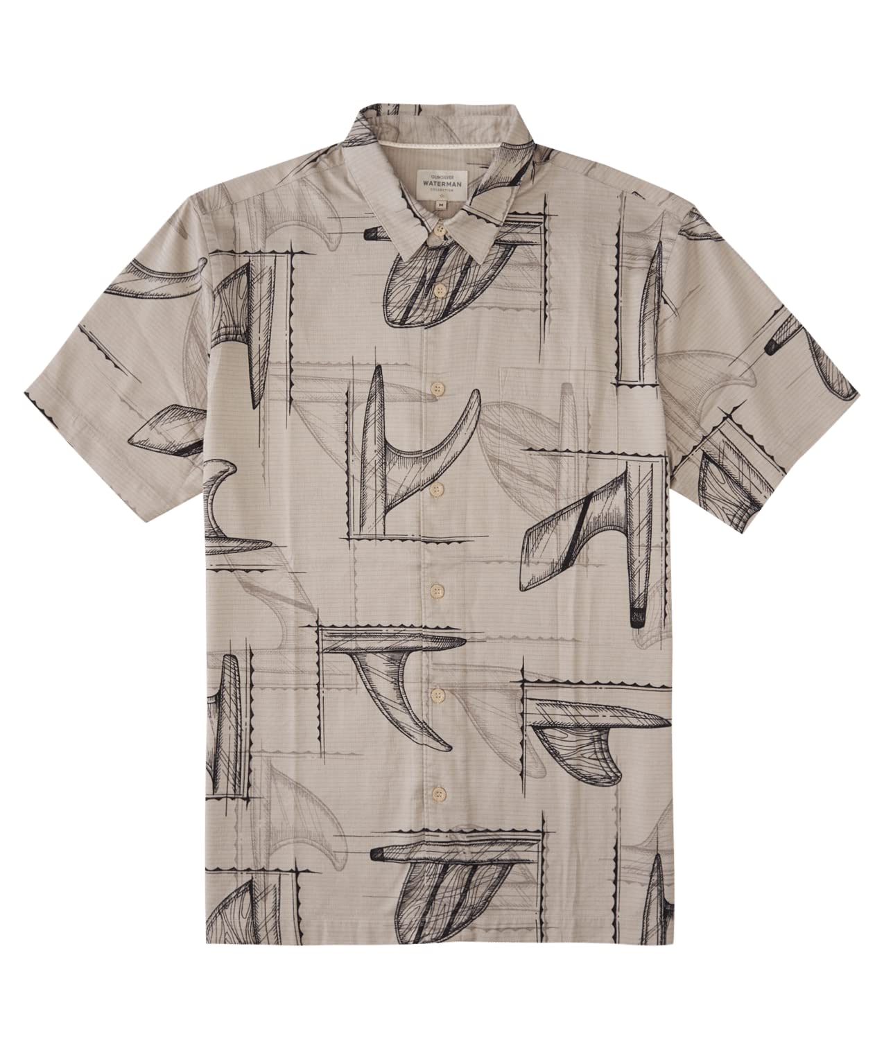 Quiksilver Men's Short Sleeve Button Down Shirt with Palm Print - Casual Hawaiian Beach Shirt for Summer Vacation, Surfing & Outdoor Activities