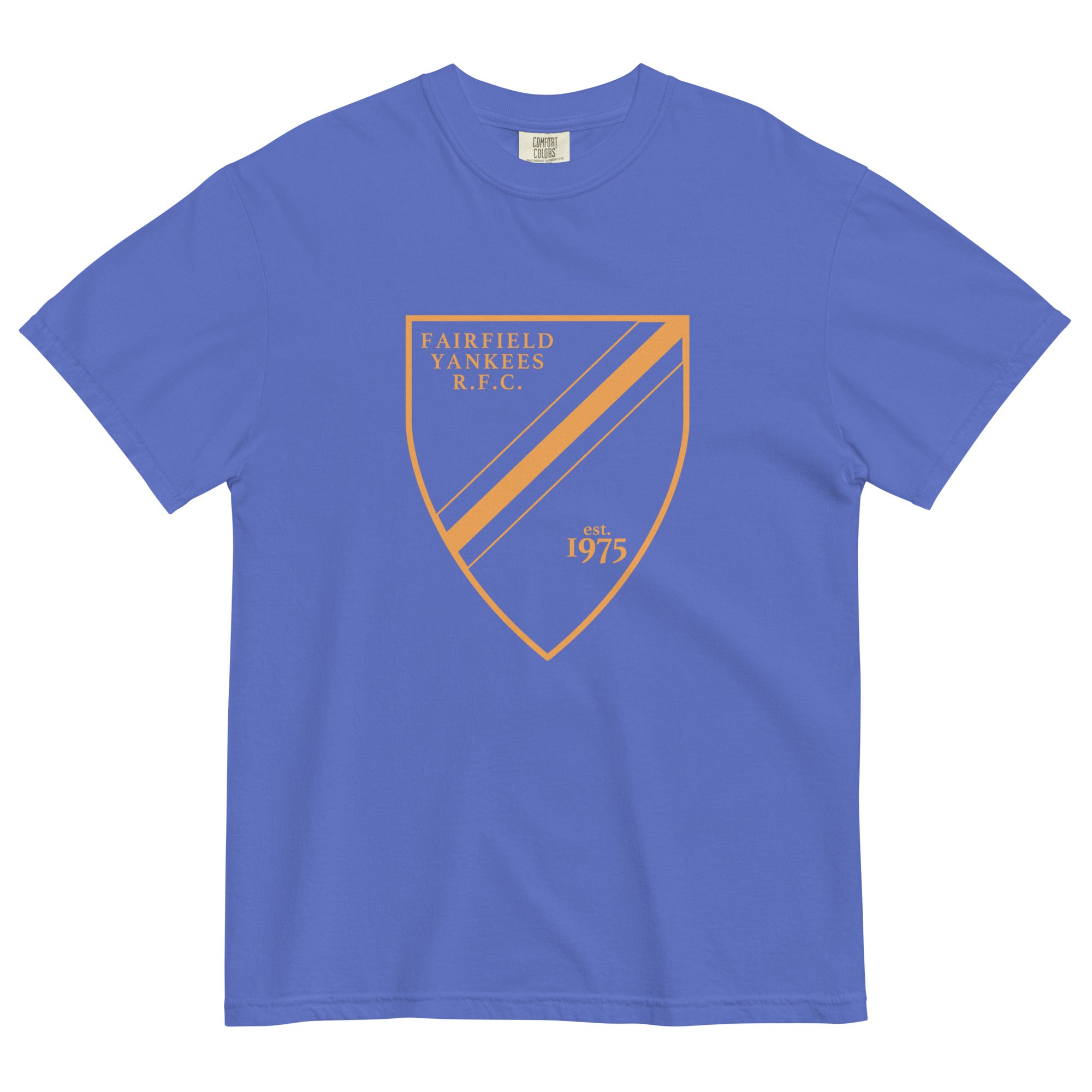 Fairfield Yankees RFC Garment Dyed Cotton T-Shirt - Vintage Washed Soft Crewneck Tee for Men | Casual Wear, Sports Fan Apparel, Everyday Outfits