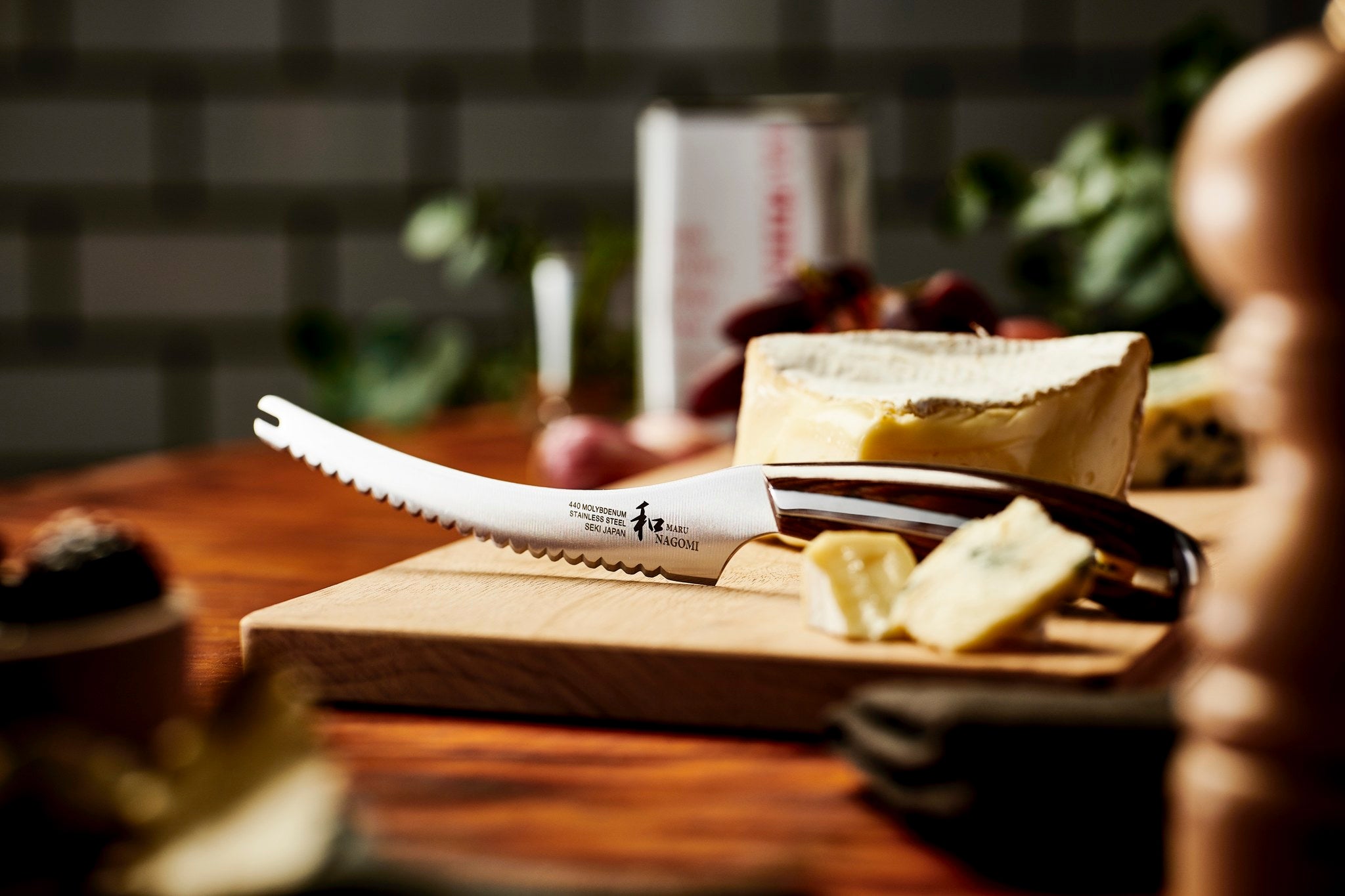 Premium Nagomi Japan Stainless Steel Cheese Knife - Sharp & Durable for Hard & Soft Cheeses - Perfect for Charcuterie Boards, Wine Pairings & Gourmet Entertaining