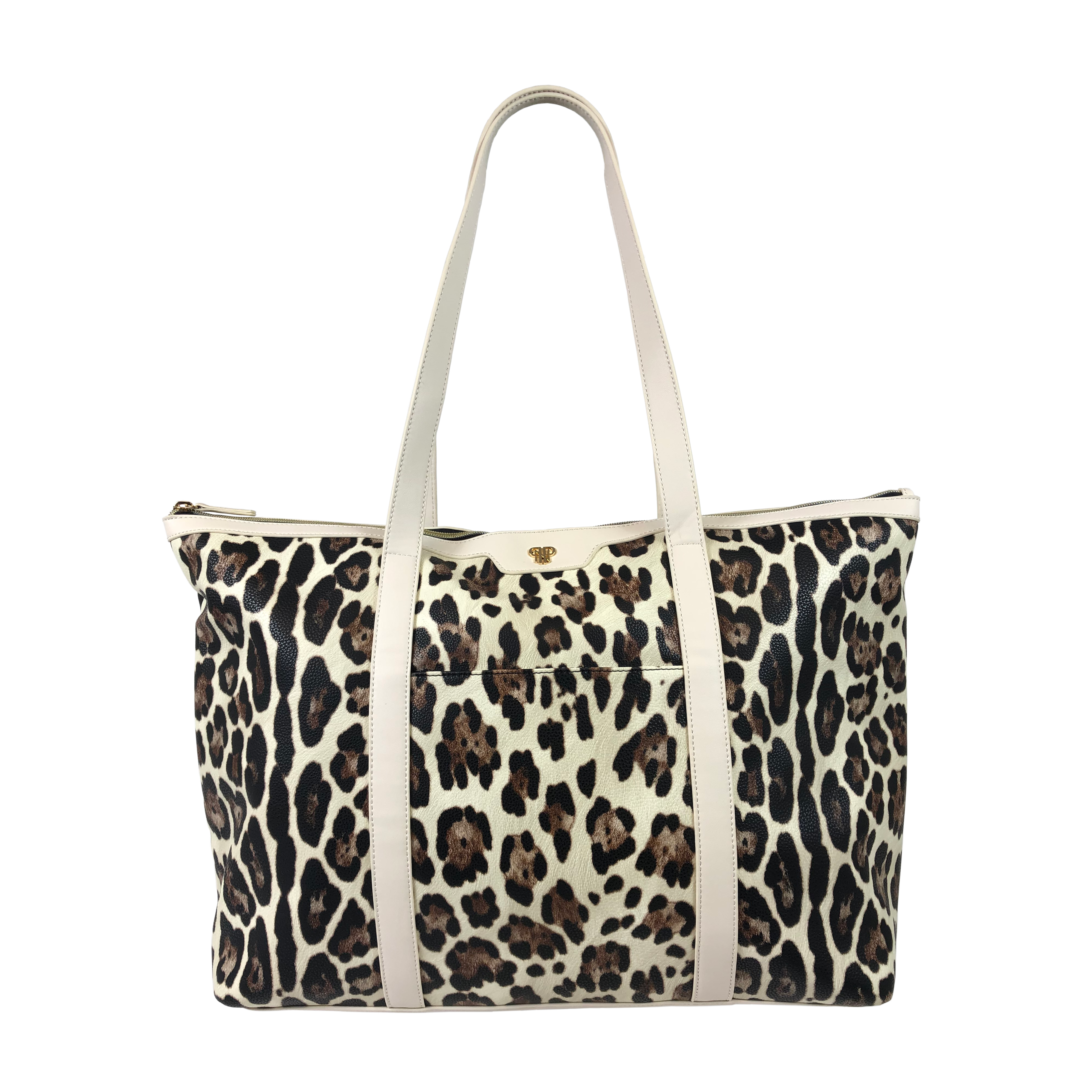 Stylish Cream Leopard Print Getaway Tote Bag - Fashionable Large Shoulder Bag for Women, Perfect for Travel, Beach, Shopping & Daily Use