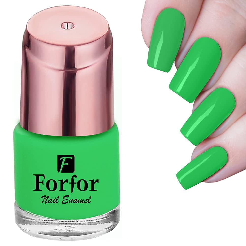 FORFOR® Perfect Stay Glossy Nail Polish - Light Green Long Lasting Vegan & Non-Toxic - Salon Quality Nail Lacquer for Manicure, Pedicure & Daily Nail Care