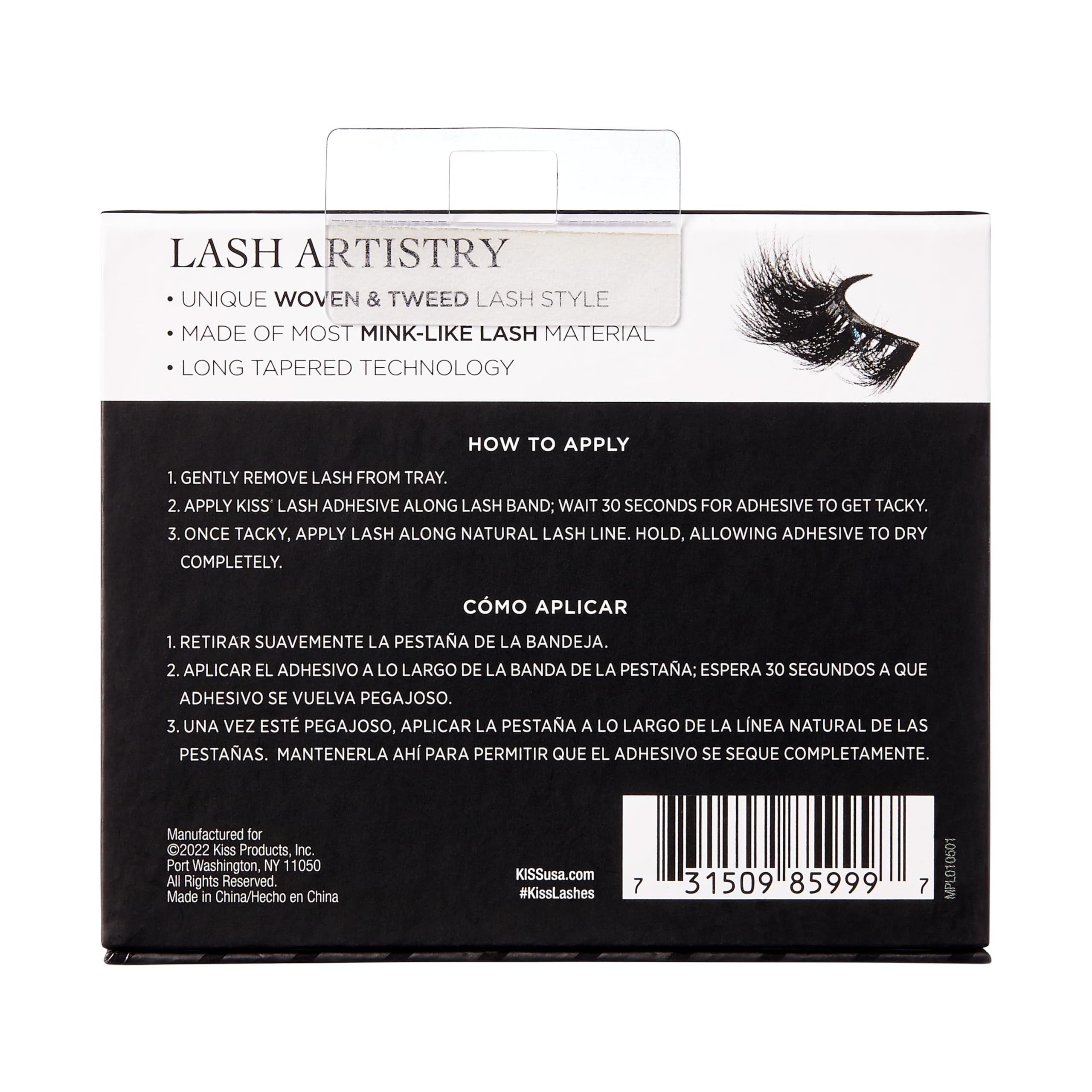 KISS Lash Couture Masterpiece Fake Eyelashes - Pret-A-Porter Style 01 | Handwoven Faux Mink Lashes | Voluminous & Natural Look | Perfect for Parties, Weddings & Special Occasions