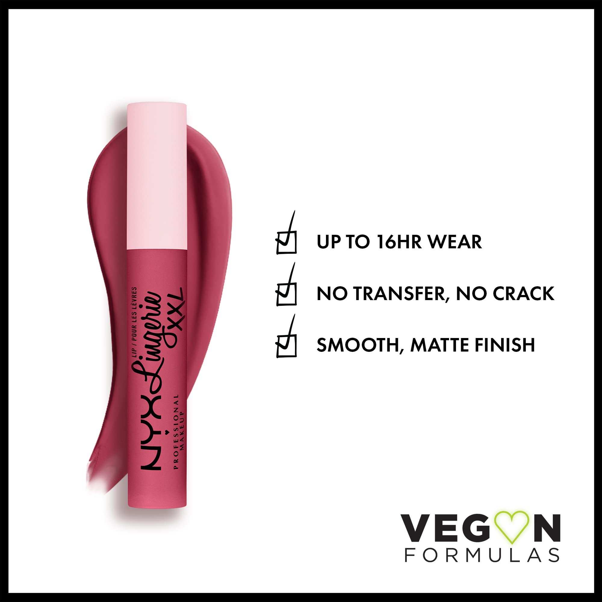 NYX Professional Makeup Lip Lingerie XXL Matte Liquid Lipstick - Push-d Up (Muted Pink) | Long-Lasting, Ultra Matte Finish | Perfect for Date Night, Parties & Everyday Wear