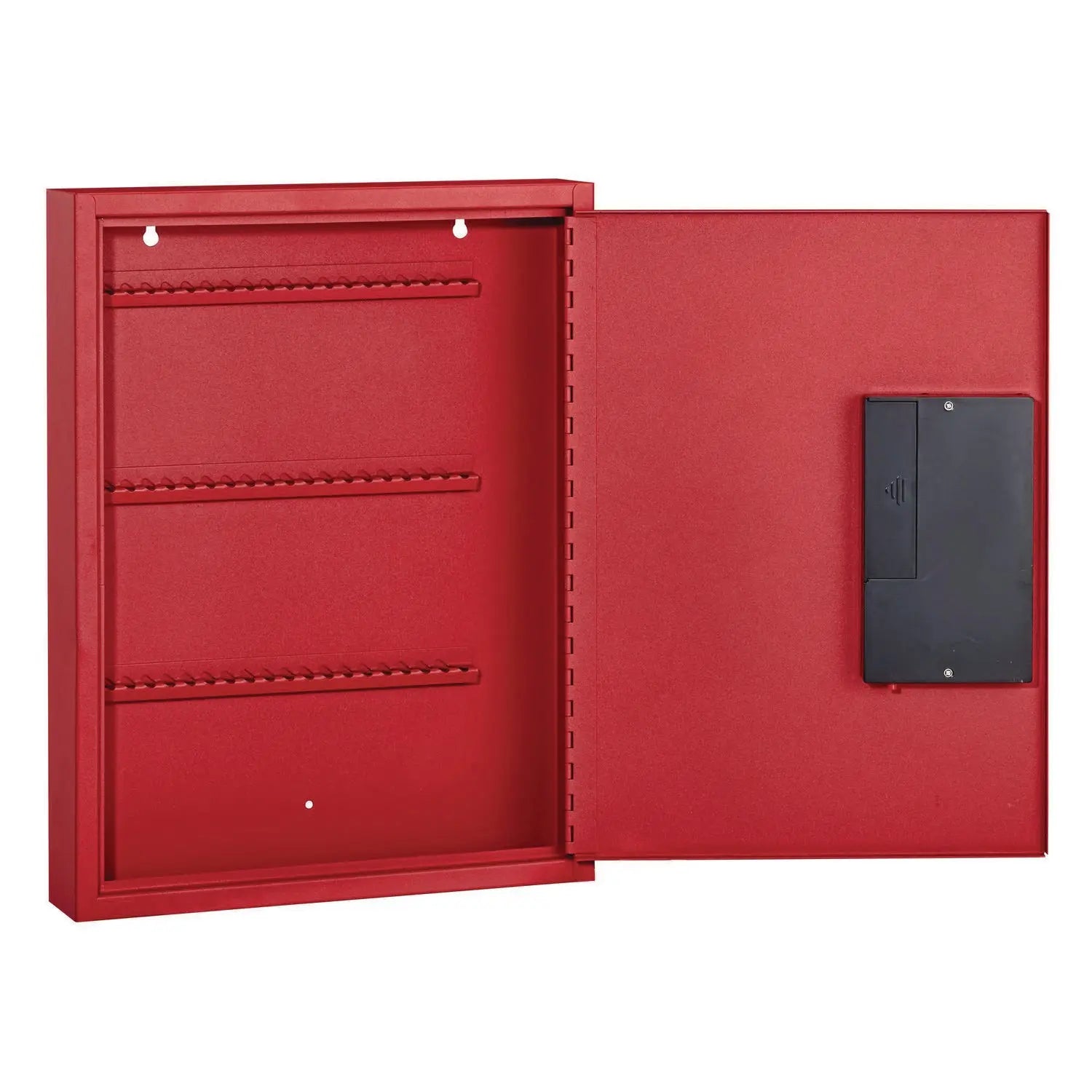 AdirOffice Steel Digital Lock Key Cabinet - 60 Key Capacity, 13 x 2.6 x 17 Inches, Stainless Steel 304 Construction, Red - Secure Key Storage for Offices, Hotels, Schools, and Property Management