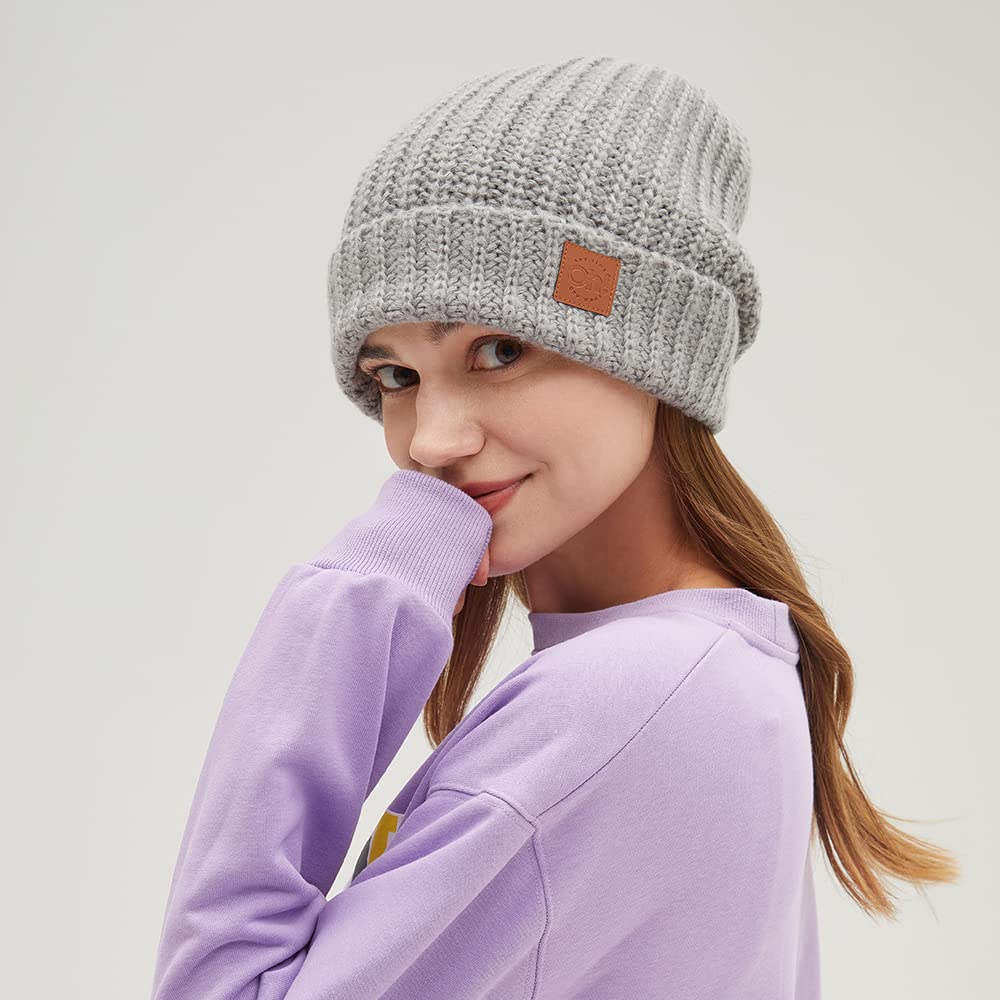 OHYOGA Winter Beanie Hats for Men & Women - Warm Chunky Cable Knit Skull Cap - Cozy Cold Weather Accessory for Outdoor Activities, Skiing & Snowboarding