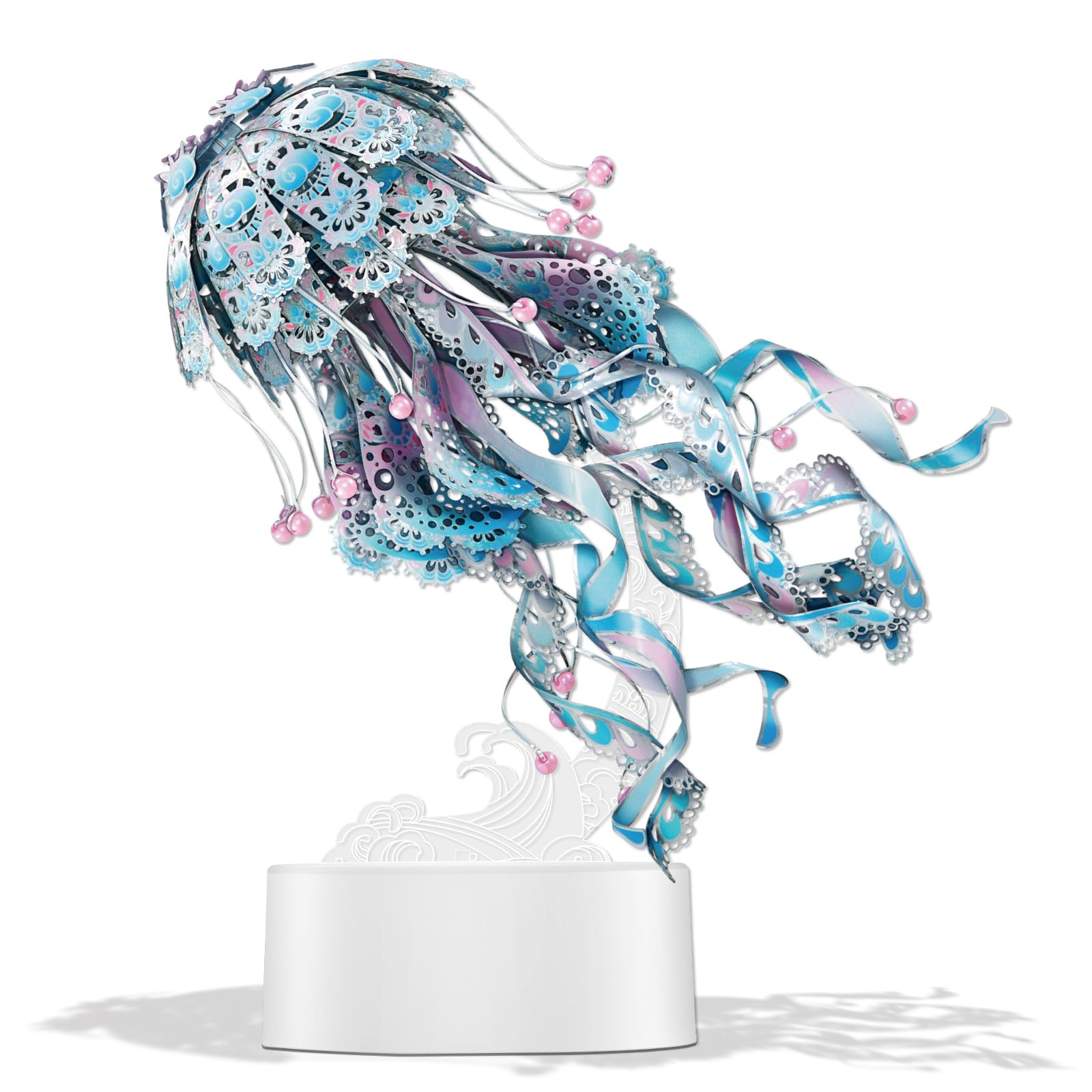 Piececool 3D Metal Puzzle Kit for Adults - DIY Jellyfish Night Light with USB Plug, Ocean Animal Model Building Craft, Perfect Christmas Gift for Home Decor & Relaxation | Bedroom, Office, Kids Room Night Light