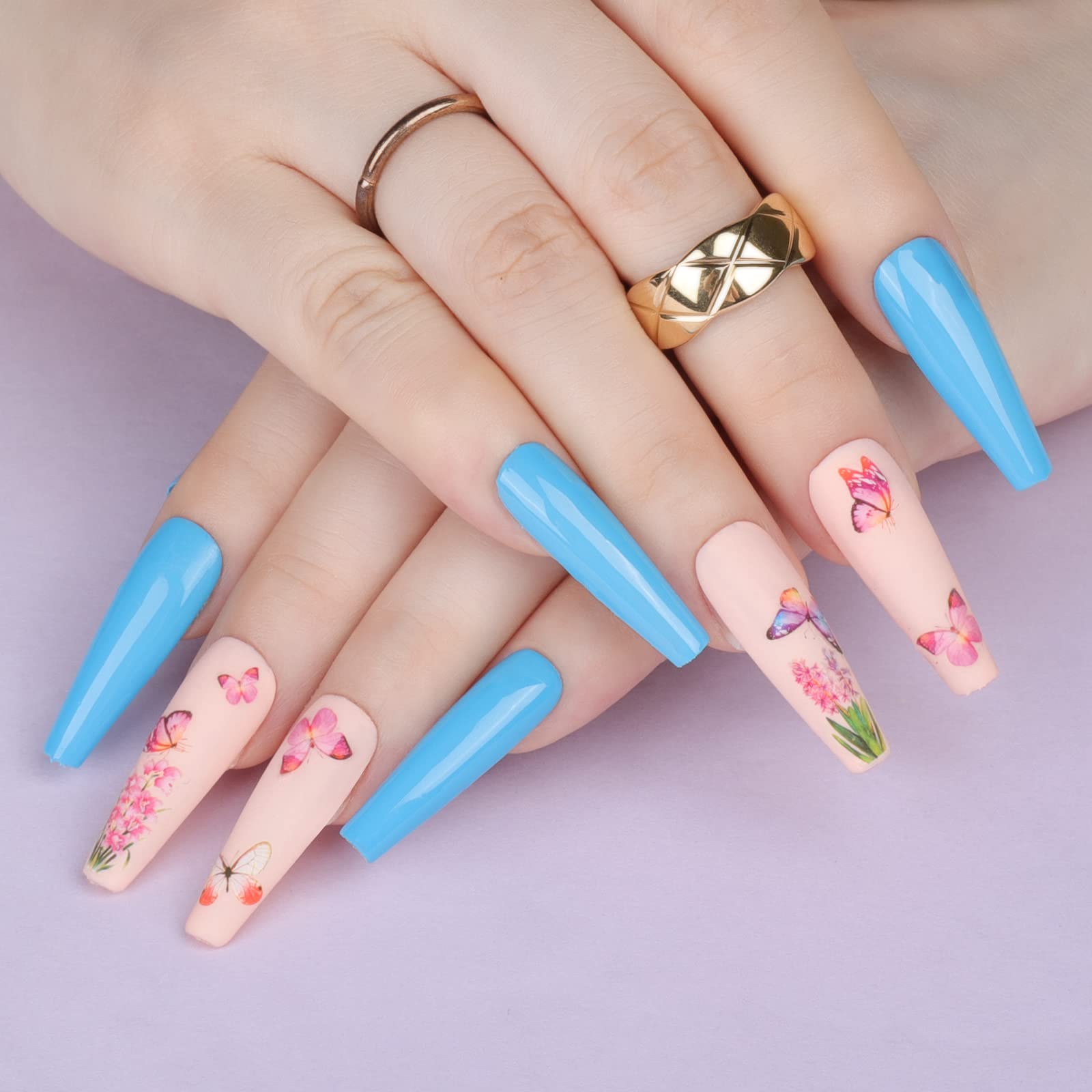 Teenitor Self-Adhesive Nail Art Stickers - 12 Sheets Floral Butterfly Star Fruit Leaf Designs for Women & Kids | Perfect for DIY Manicures, Parties, and Nail Salon Decorations