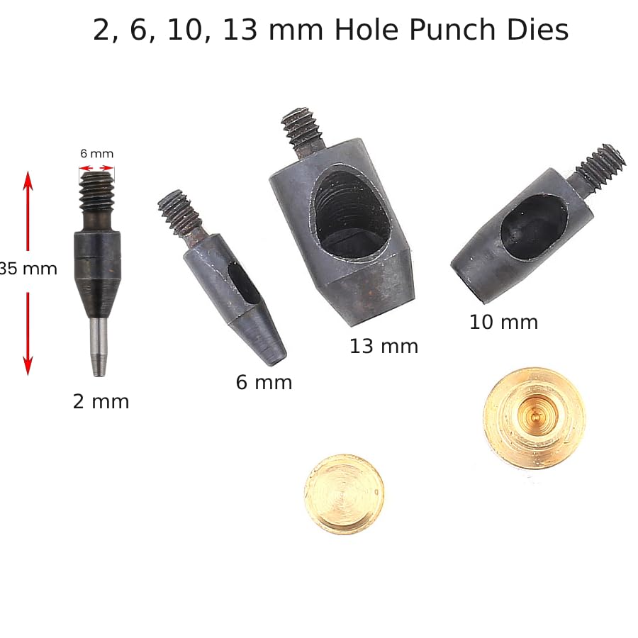 Professional Hand Press Machine Set with Essential Dies - Perfect for Snap Buttons, Grommet Eyelets, Rivets & Popper Fasteners | DIY Leather Craft, Clothing Repair & Metal Hole Punching Tool Kit
