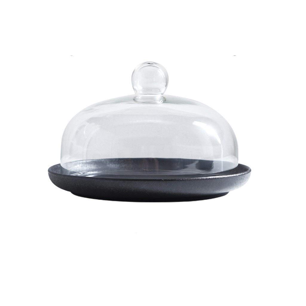 10-Inch Black Ceramic Cake Dome Stand - Elegant Display Cover for Cakes, Desserts, Fruits & Snacks in Restaurants, Hotels & Home Baking