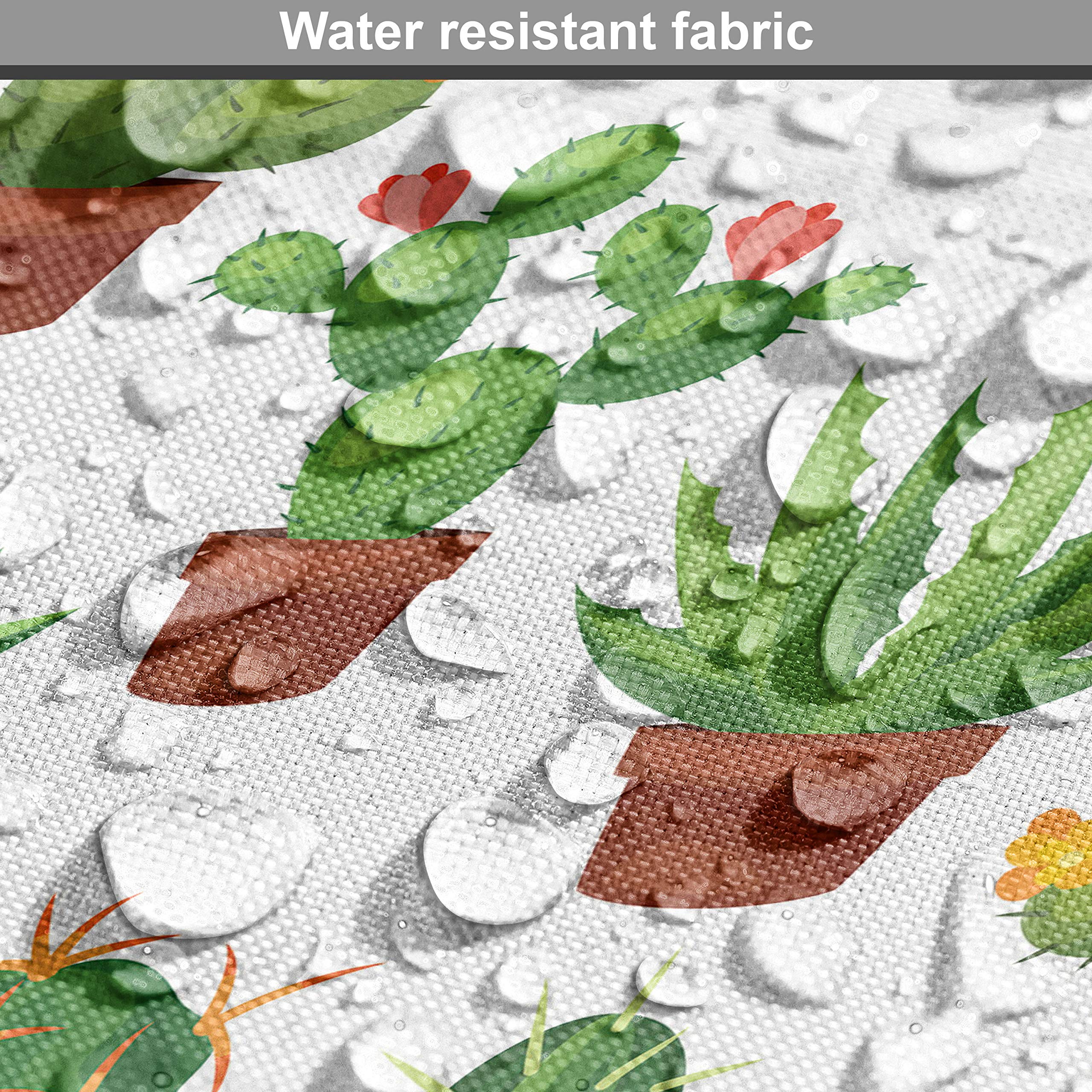 Ambesonne Cactus Print Fabric by The Yard - Abstract Floral Pattern with Vases & Pots, Botany Spring Design - Decorative Upholstery Fabric for Sofa, Curtains & Home Decor (10 Yards, Green Brown Marigold) - Perfect for DIY Projects, Pillow Covers & Table Runners