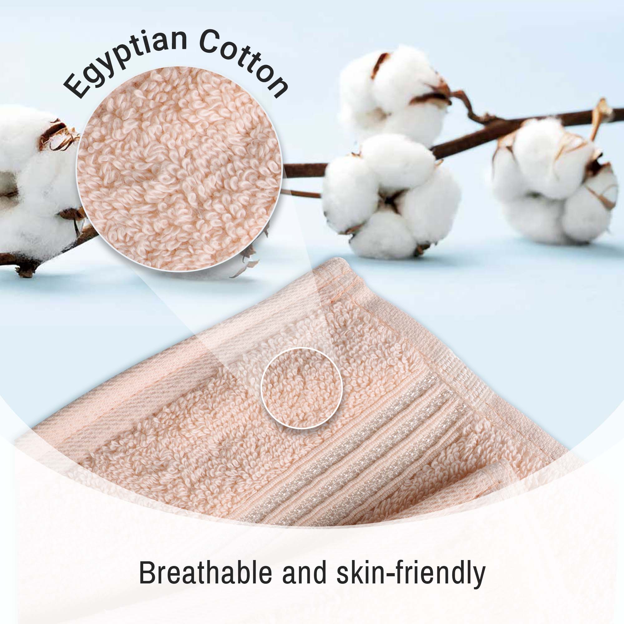 Premium Egyptian Cotton Bath Towels Set of 2 - Ultra Soft & Highly Absorbent - Luxury Bath & Spa, Beach, Gym Essentials for Home & Travel