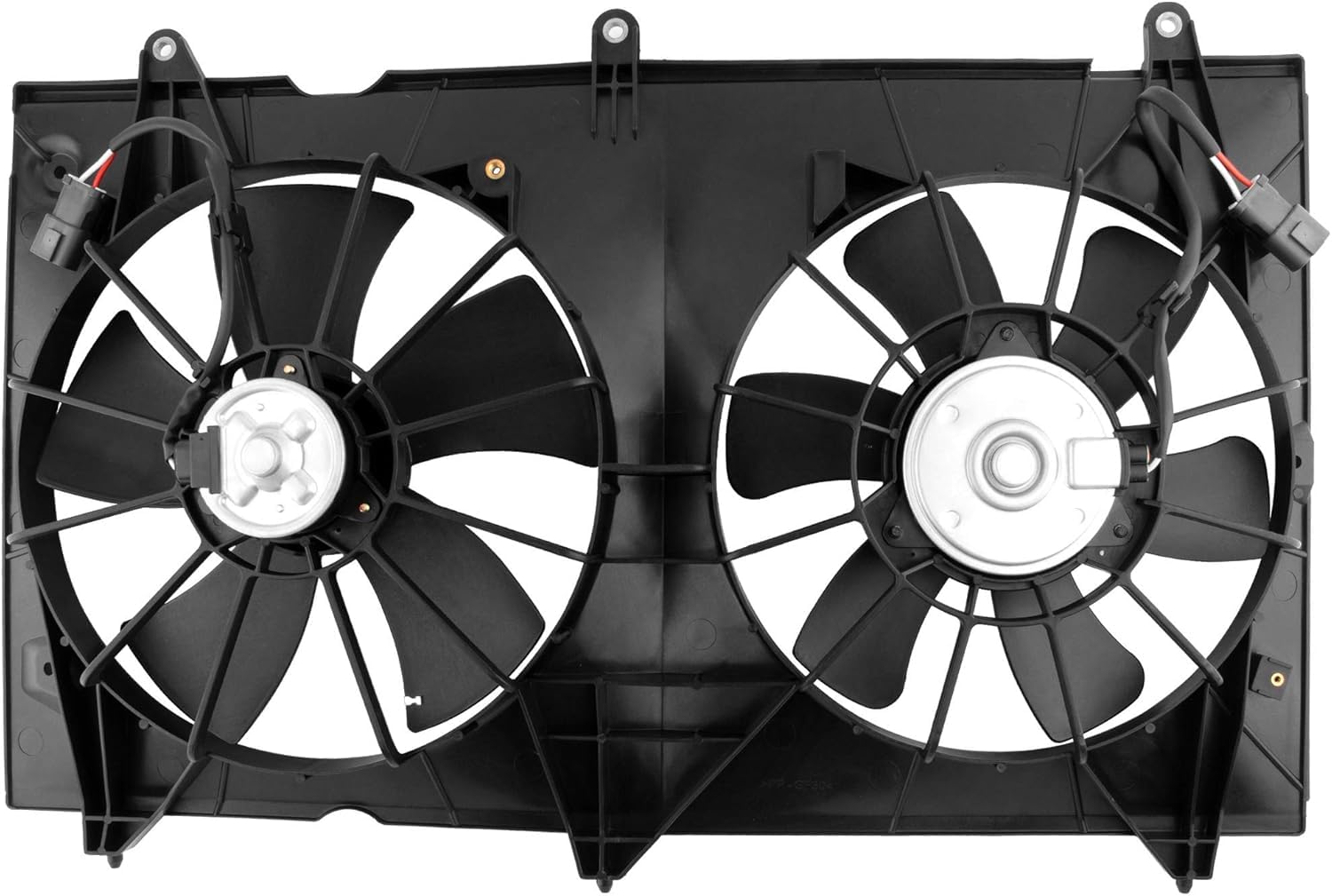 620-225 Engine Dual Radiator & Condenser Cooling Fan Assembly for 2003-2007 Honda Accord 2.4L L4 - Replaces HO3115121, 19015RAAA01, 19020PND003 - Perfect for Engine Cooling & AC Performance
