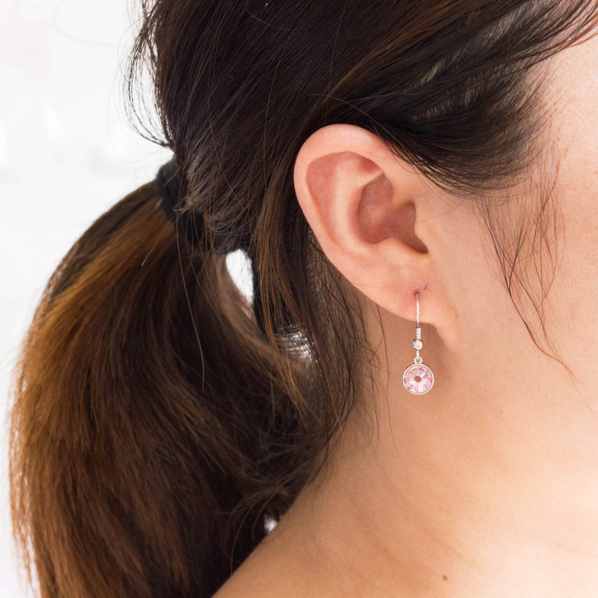 Pink Tourmaline October Birthstone Earrings for Women - Elegant Gift