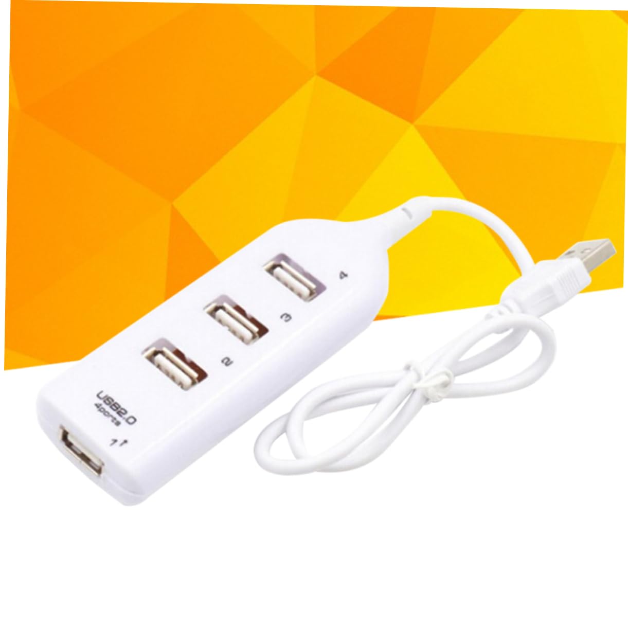 Homoyoyo 4-Port USB 2.0 Hub Splitter - High-Speed Data Transfer Hub for PC, Laptop, Tablet - White Desktop Accessories for Home Office & Gaming Setup