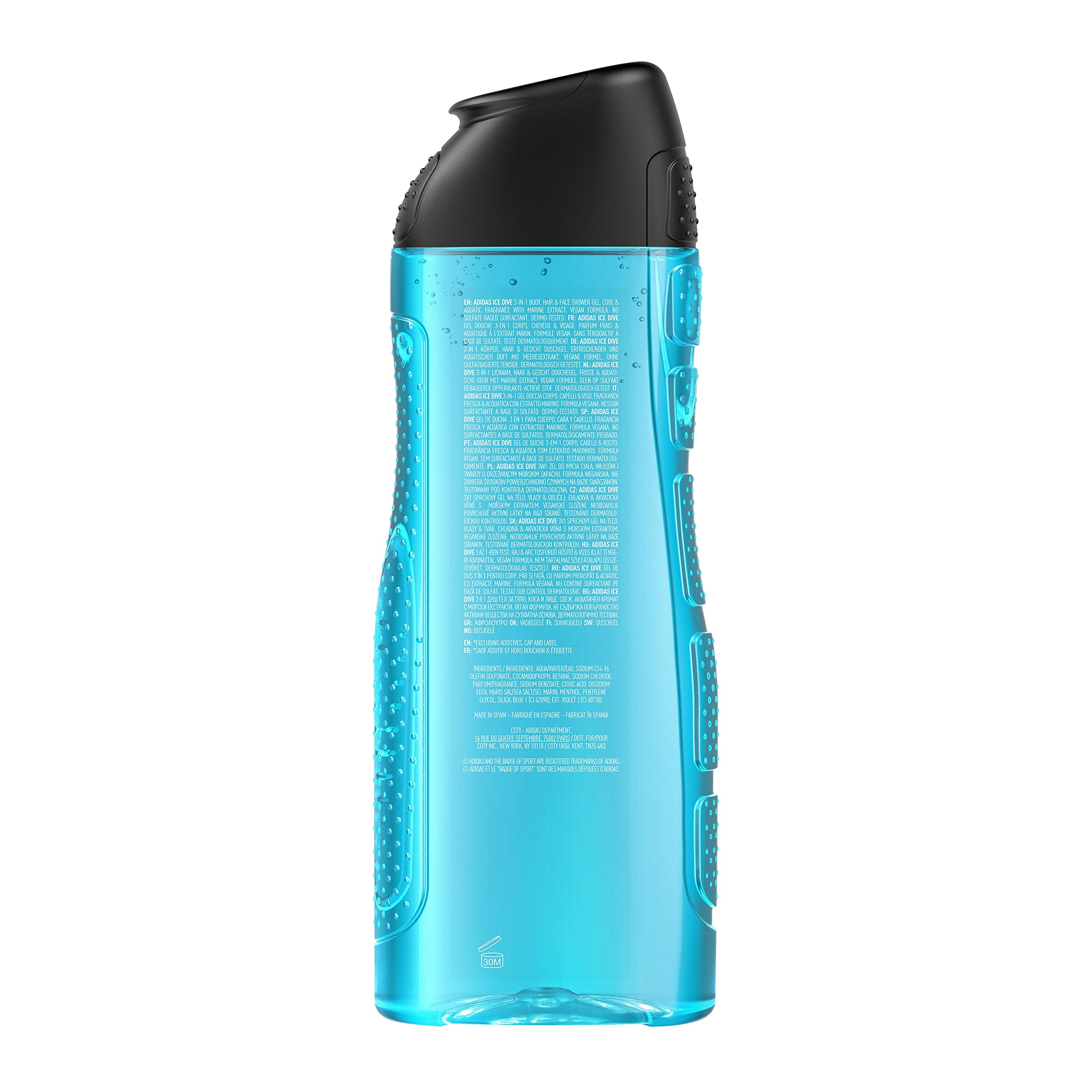 Adidas Ice Dive Men's Shower Gel - 13.5 oz Refreshing Body Wash for Post-Workout & Gym - Invigorating Fragrance for Daily Shower Routine