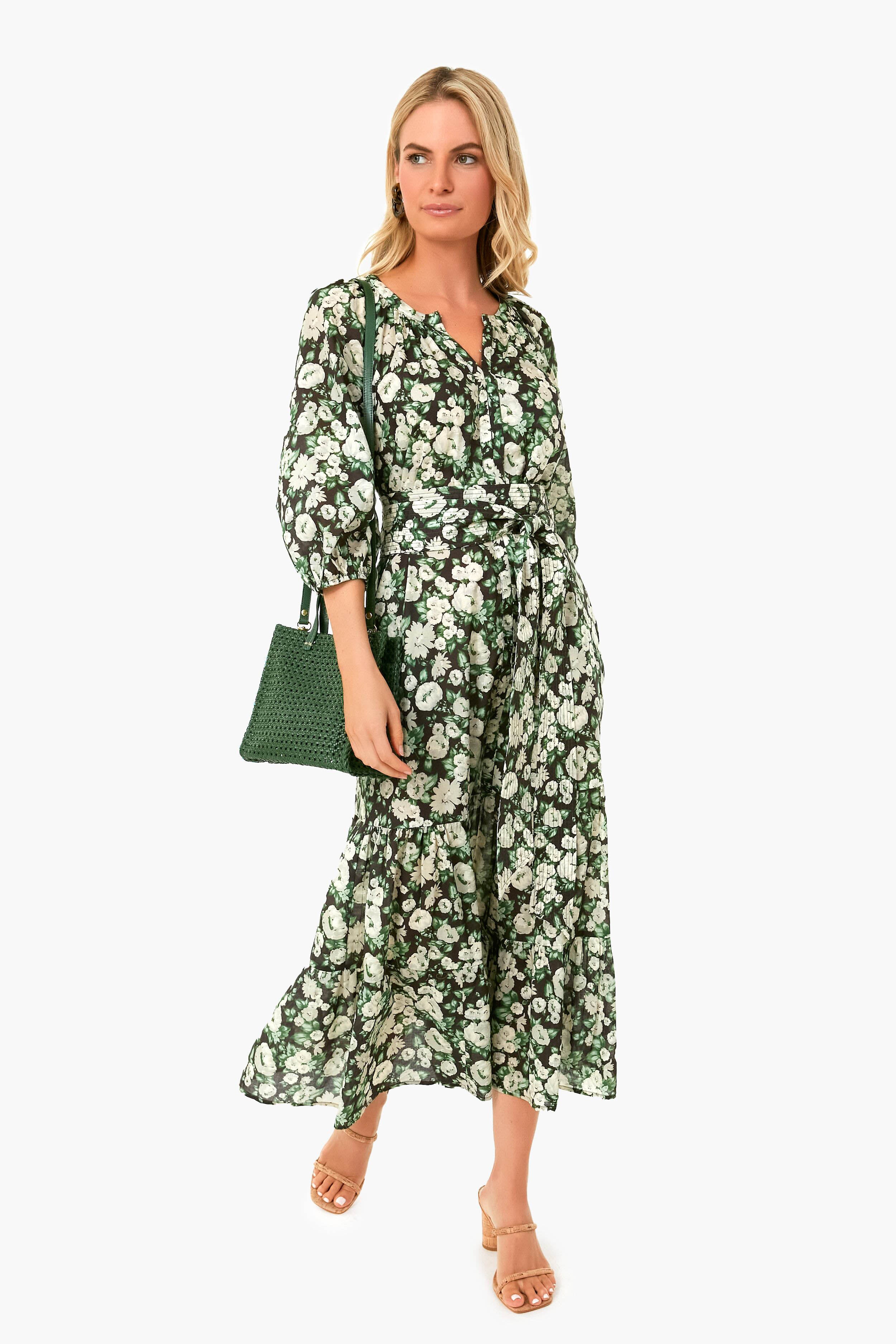 Bouvardia Branch Lyles Dress - Elegant Floral Print Summer Dress for Women | Perfect for Weddings, Parties & Beach Vacations