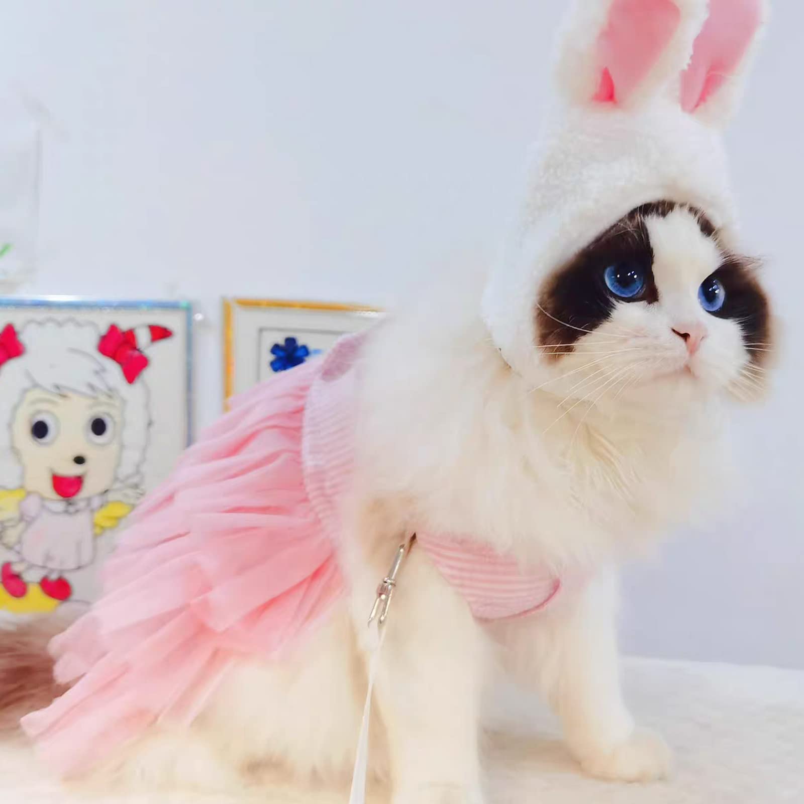 VANVENE Striped Mesh Pet Dog Dress Vest Tutu Skirt with Bowknot - Princess Puppy Apparel for Small Breed Dogs & Cats (Pink, XL) | Perfect for Parties, Photo Shoots & Special Occasions