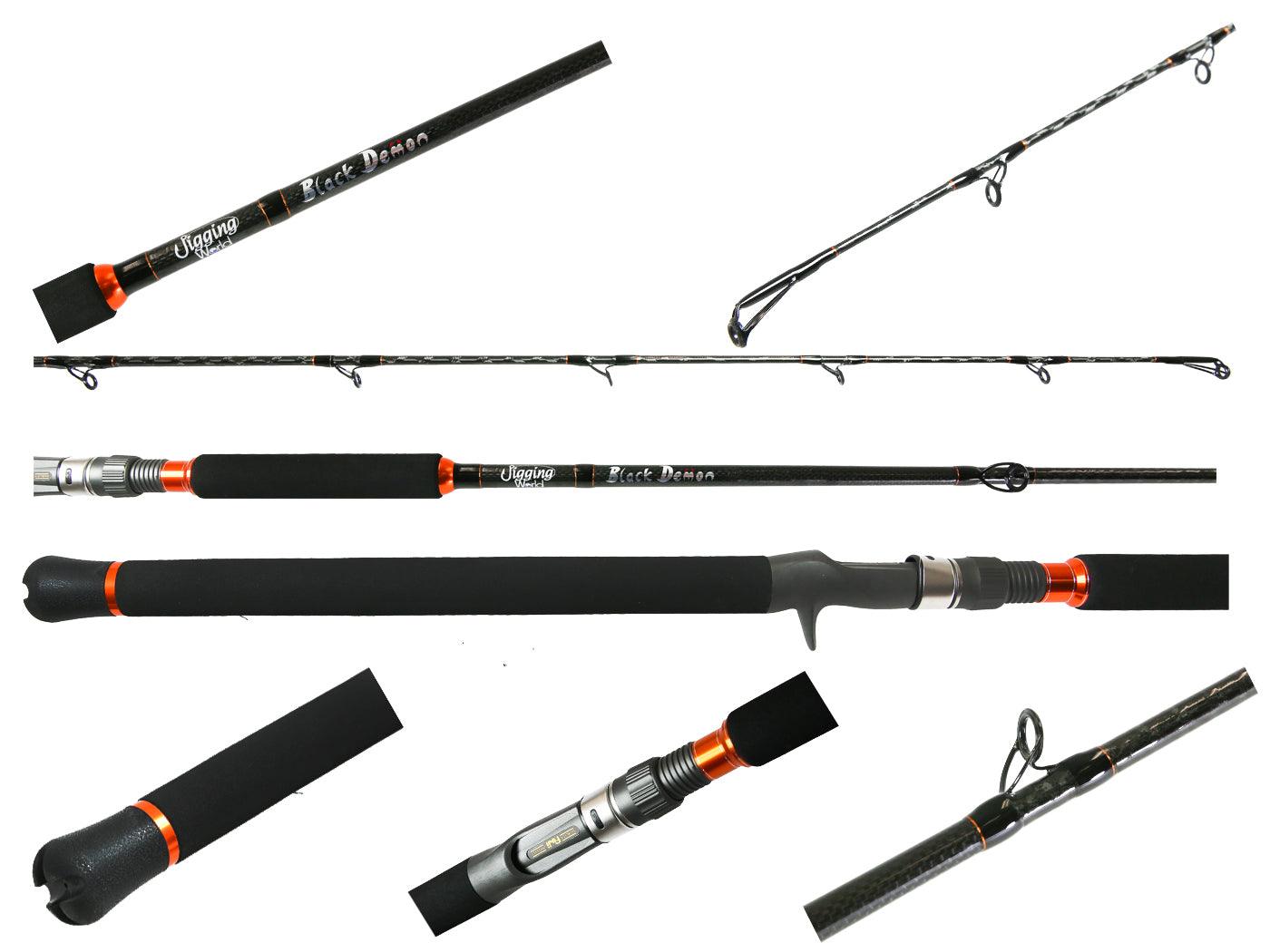 Jigging World Black Demon Fishing Rods - High Performance Saltwater & Freshwater Fishing Rod for Offshore, Surf, and Pier Angling