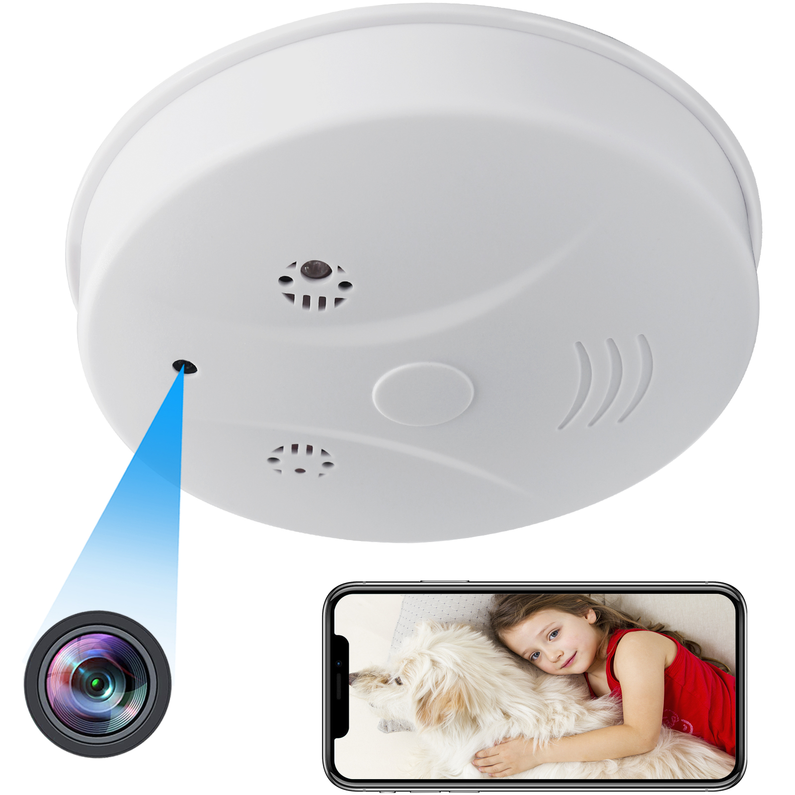 ZTCOLIFE Mini Hidden Spy Camera with Night Vision & Motion Detection - 1080P HD Wireless Nanny Cam for Home Security, Baby Monitor, Pet Camera - Ideal for Kids, Elderly, Dogs, Cats in House & Office