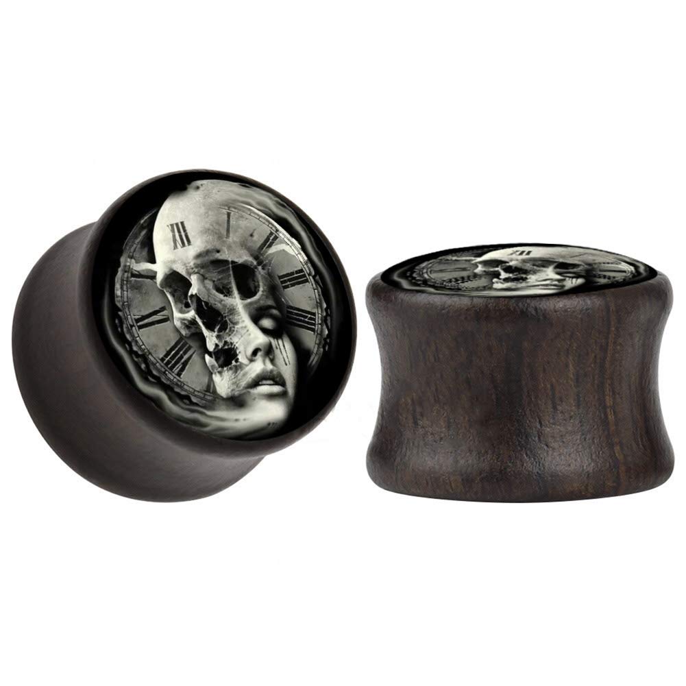 Wooden Ear Gauges Plugs - Double Flared Saddle Ear Stretchers for Men & Women - Organic Wood Ear Expanders for Skull Piercing Jewelry - Perfect for Stretching, Daily Wear & Alternative Fashion
