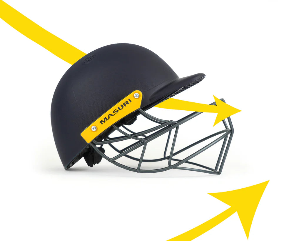 Masuri T Line Plus Steel Cricket Helmet - Navy Blue | Lightweight & Durable Protection for Cricket Players | Perfect for Matches & Practice Sessions