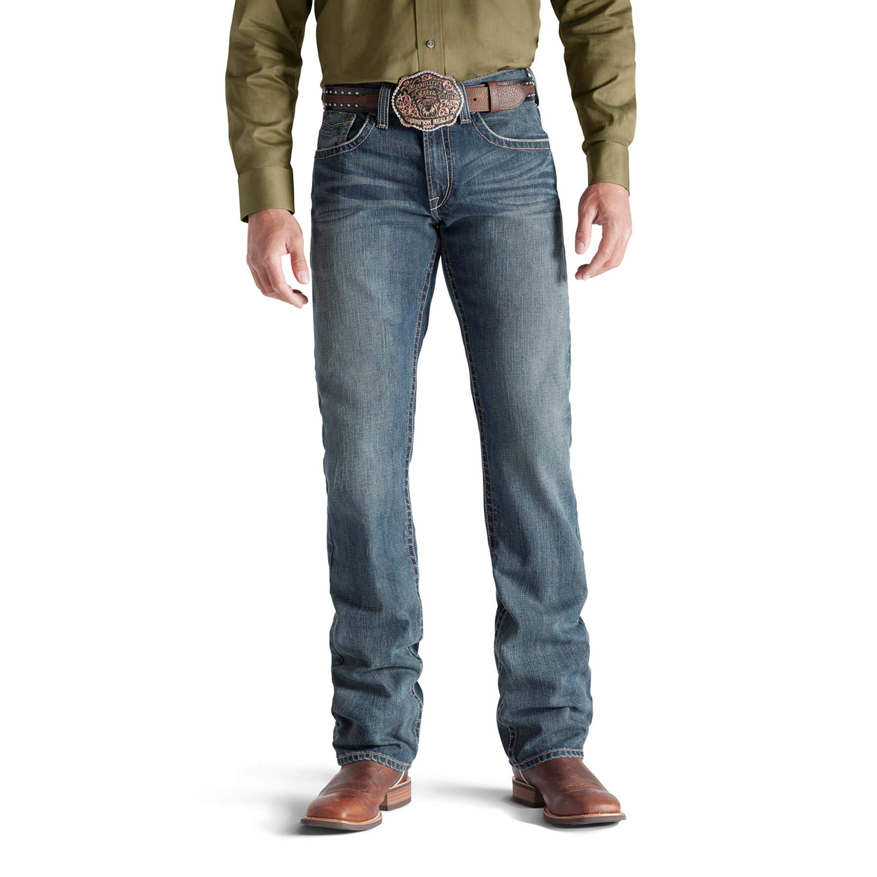 Ariat Men's M5 Slim Deadrun Stackable Straight Leg Jeans - Durable Work & Casual Denim Pants for Ranch, Riding & Everyday Wear