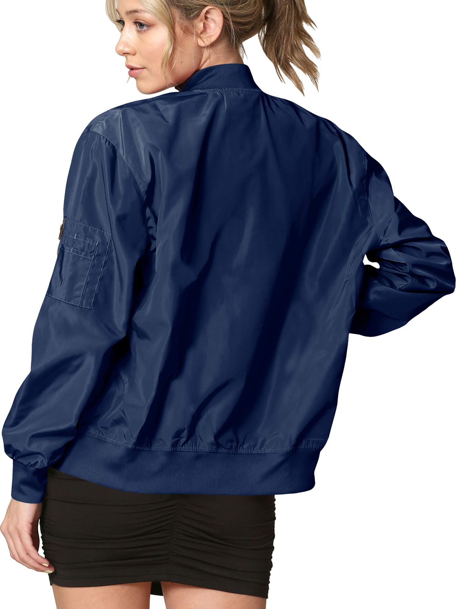 Lock and Love Women's Classic Lightweight Jacket - Multi-Pocket Windbreaker Bomber Jacket for Outdoor Activities, Travel & Casual Wear