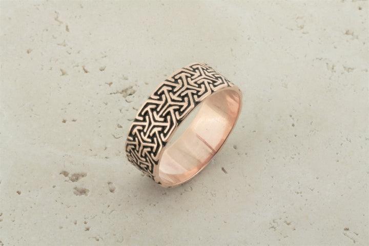 Geometric Copper Band Ring - Elegant Handmade Jewelry for Women, Perfect for Everyday Wear, Parties & Special Occasions