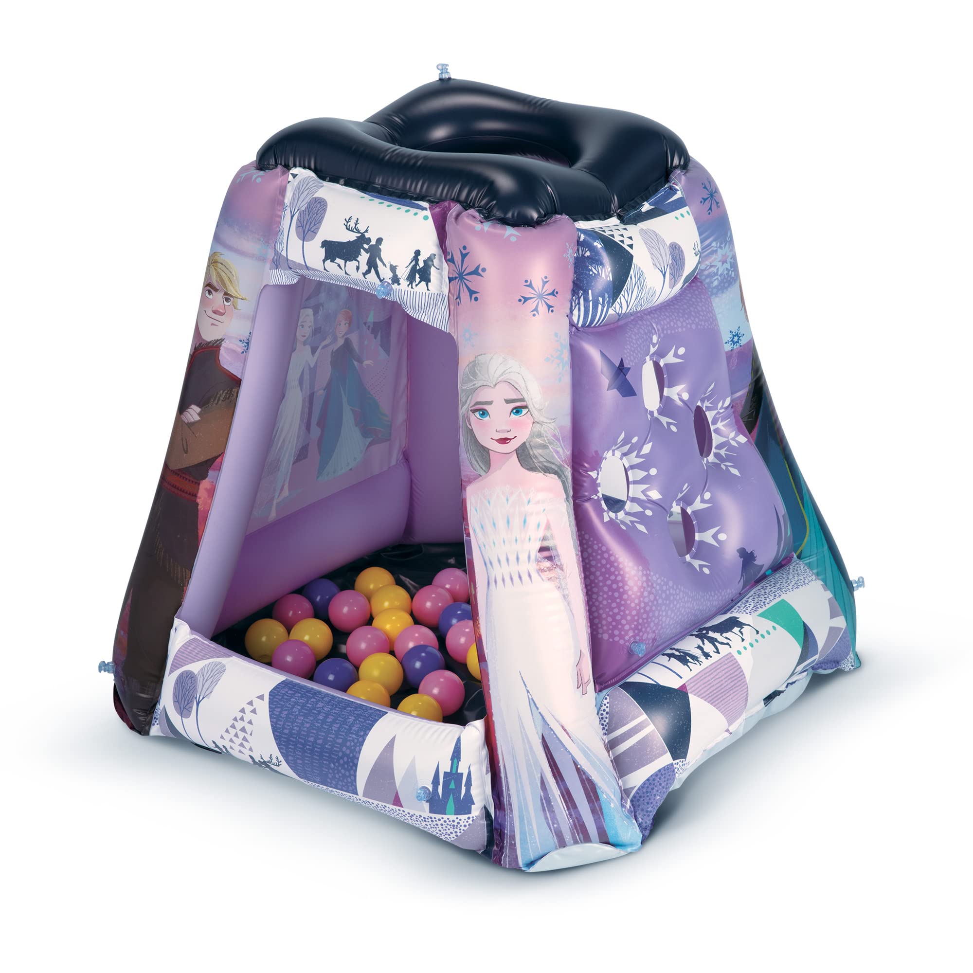 Disney Frozen Ball Pit with 20 Balls - Inflatable Toddler Playhouse & Jungle Gym for Girls & Kids | Indoor Playroom, Birthday Party, Daycare Activity Center